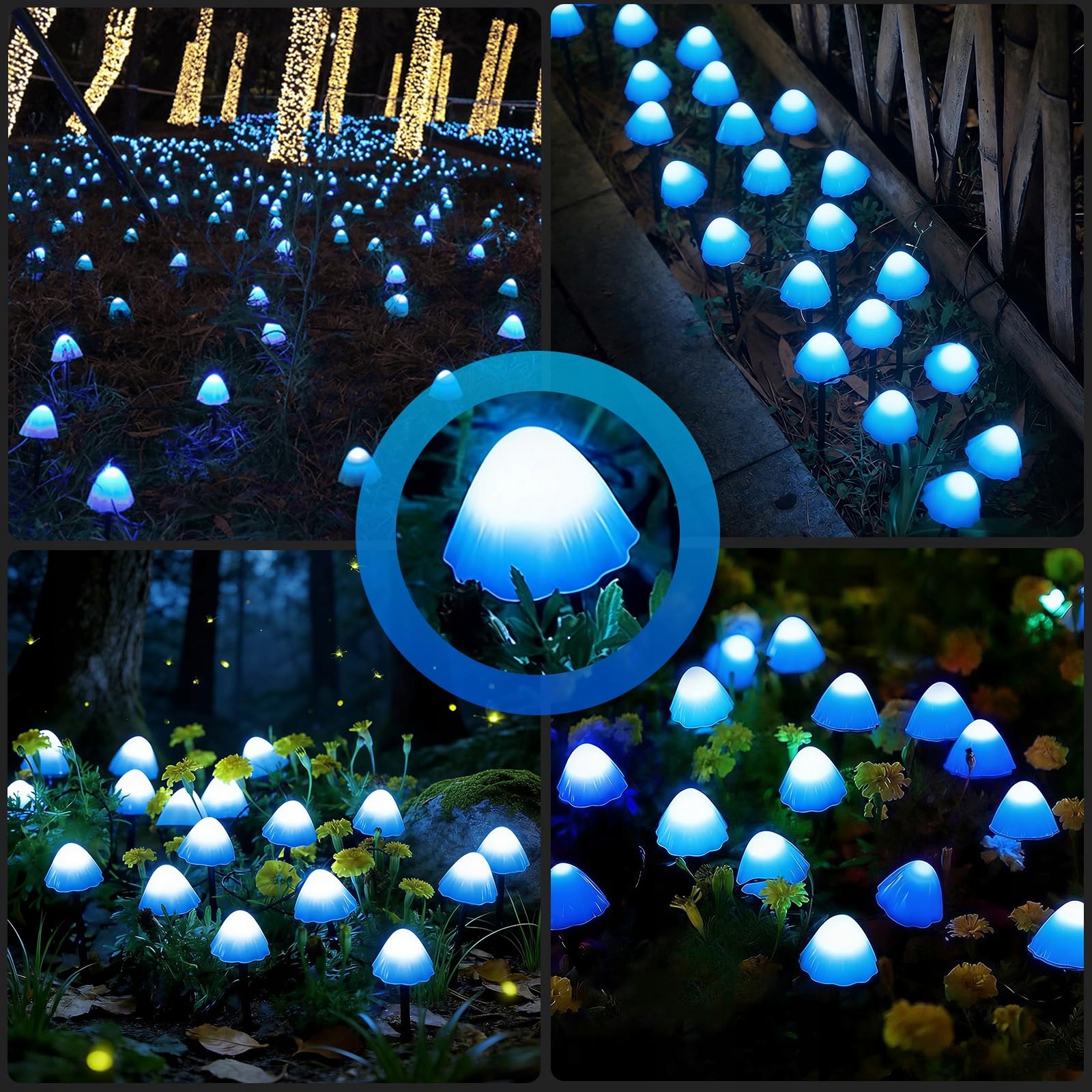 TOTHDATE Mini Solar Lamps Mushrooms Blue 5M 20 LED IP44 Outdoor Garden — miniatura 5
