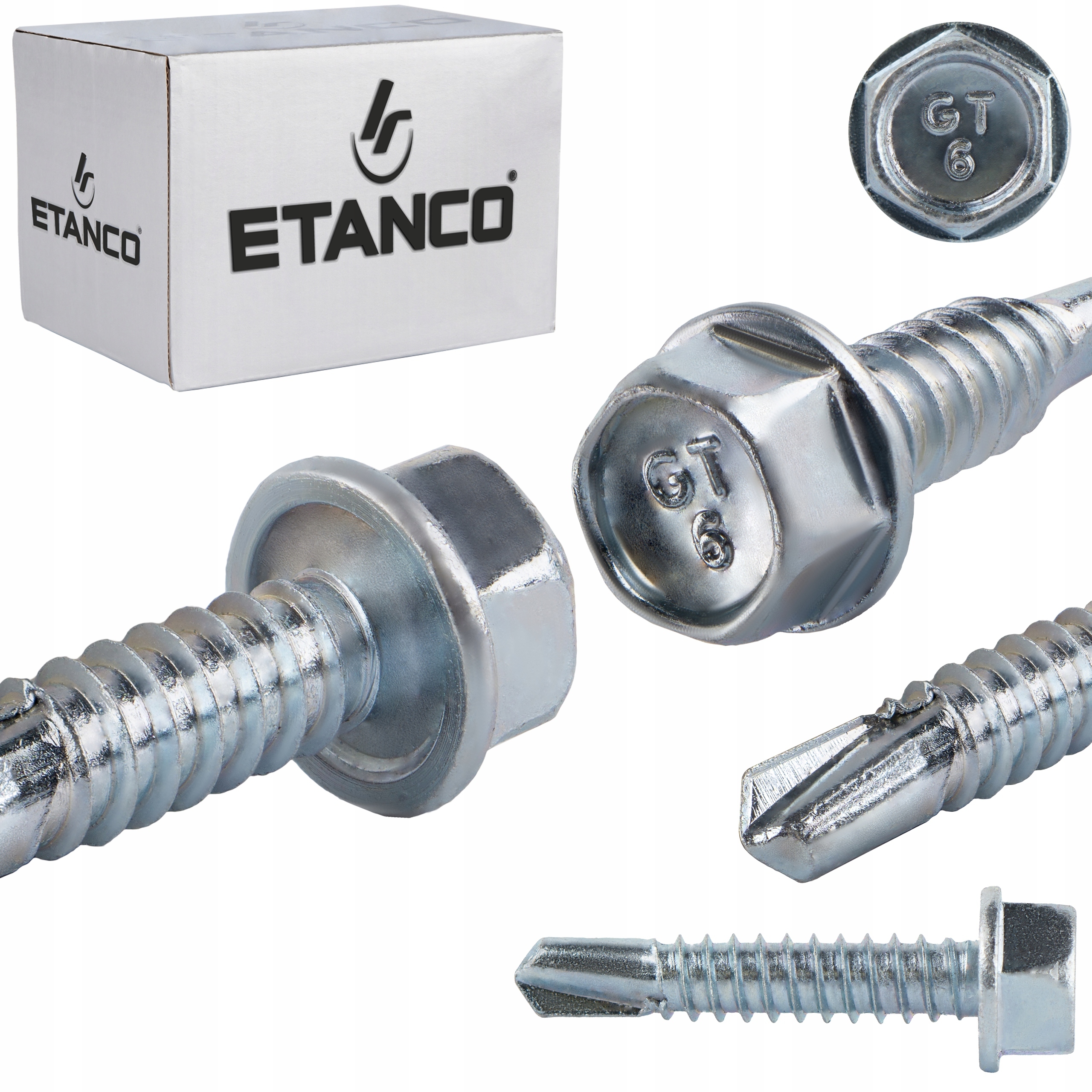 Wkręty samowiercące do metalu 6 mm 6,3x32 mm Ocynk 250 szt. Etanco GT6