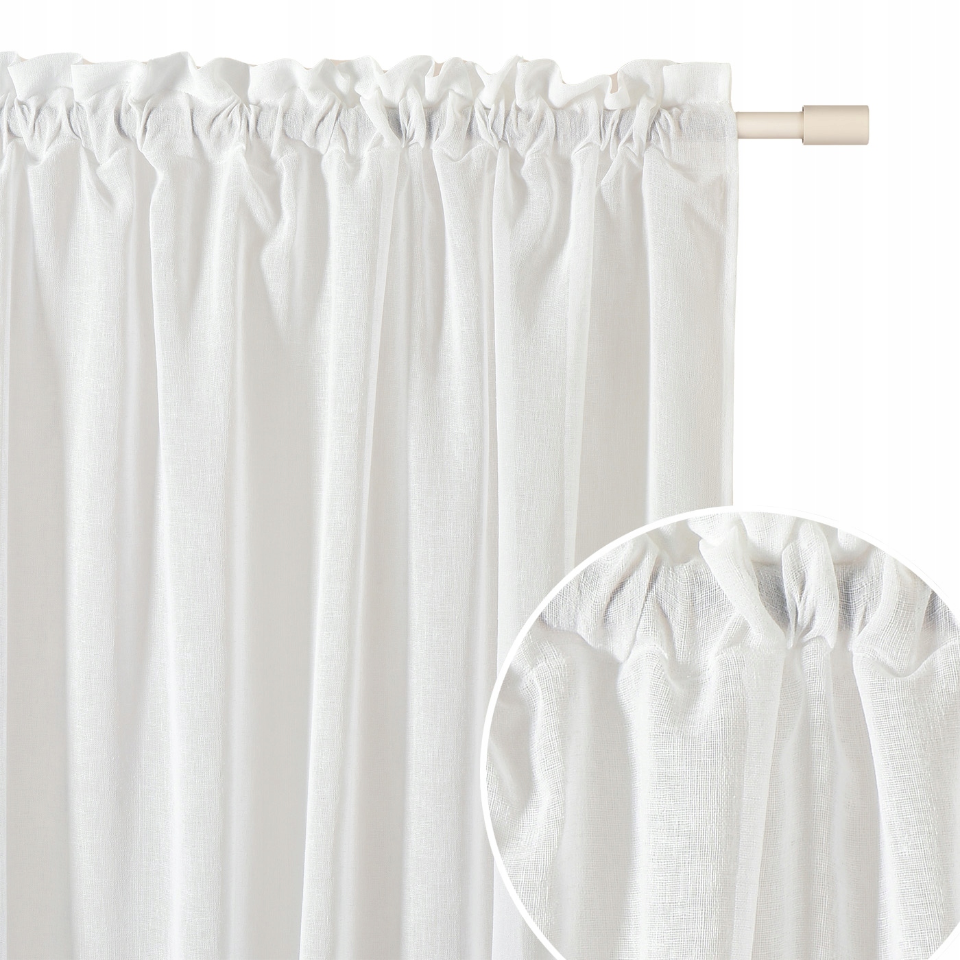 ROOM99 Firana gotowa 250x240 biała do salonu taśma Wave Sensia