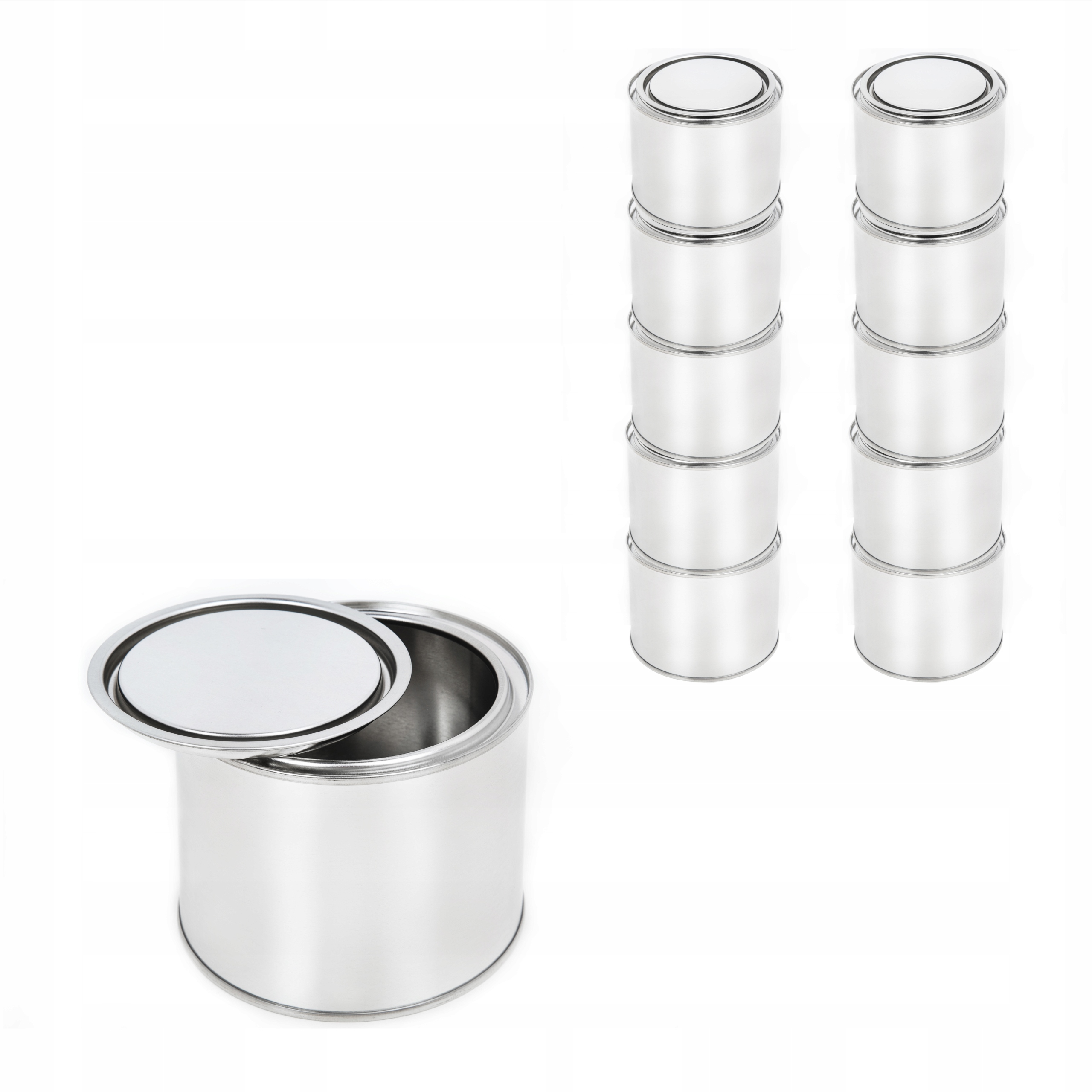 10x Puszka Metalowa 0,5L Z Pokrywa Ocynkowana