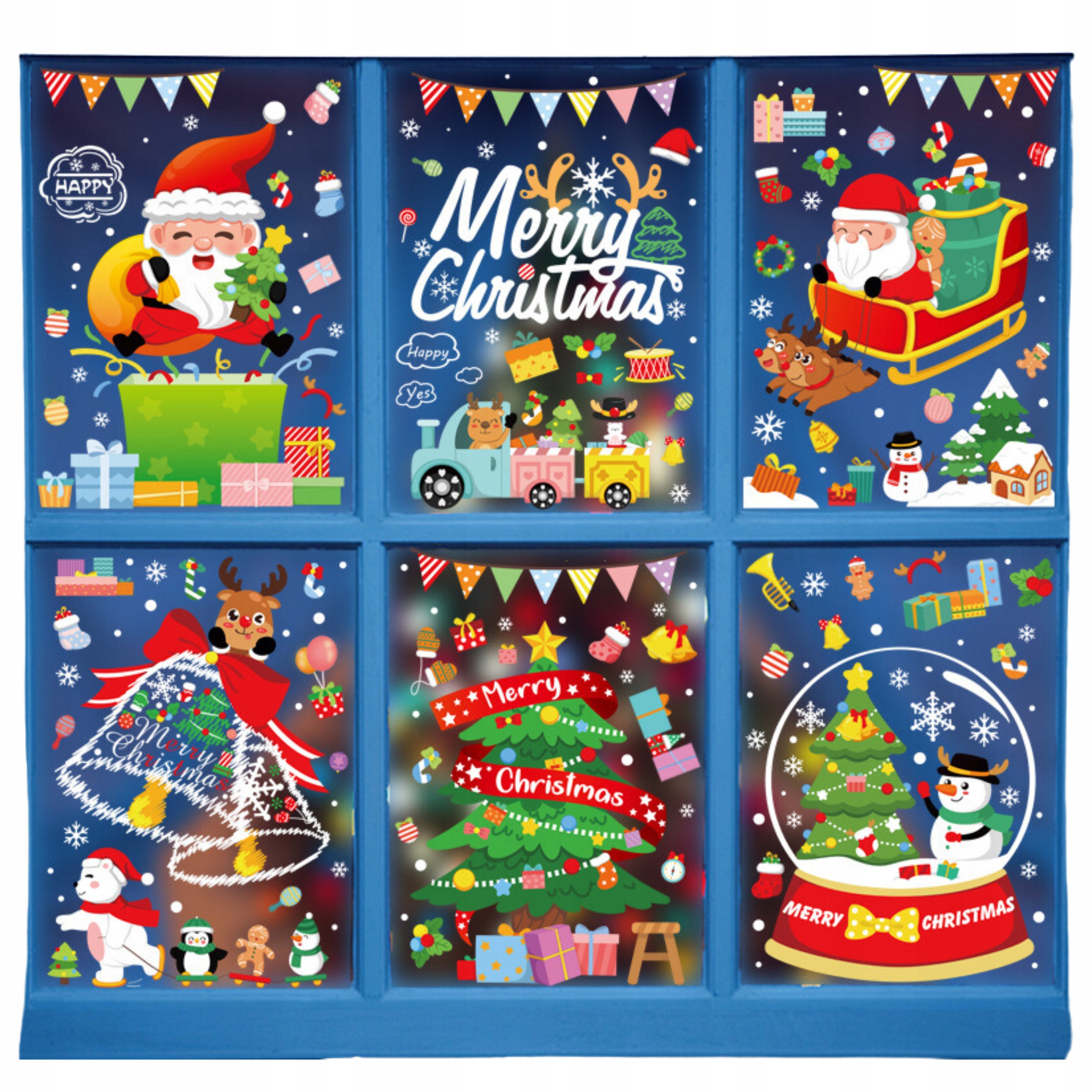 NAKLEJKI ŚWIĄTECZNE BOŻONARODZENIOWE OZDOBY NA OKNO SZYBĘ ŚNIEŻYNKI ŚWIĘTA