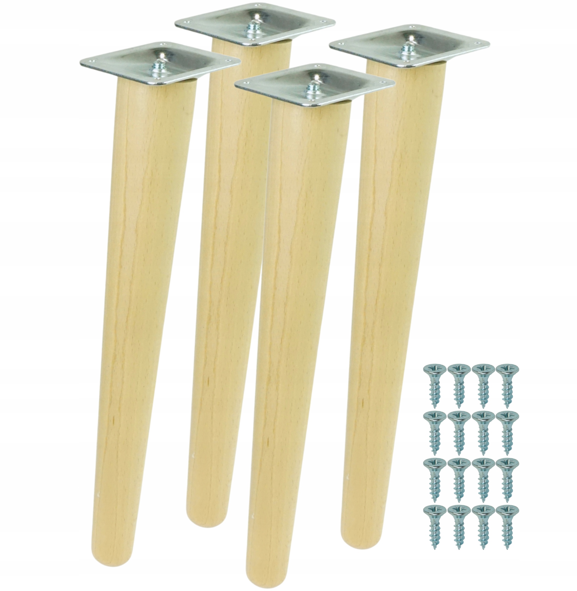 Nohy, bukové nohy, šikmé, bezbarvý lak 45 cm