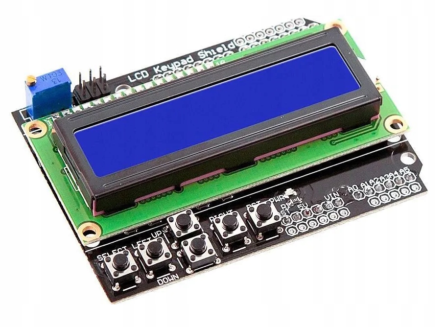 MODUŁ WYŚWIETLACZ LCD 1602 KEYPAD ARDUINO