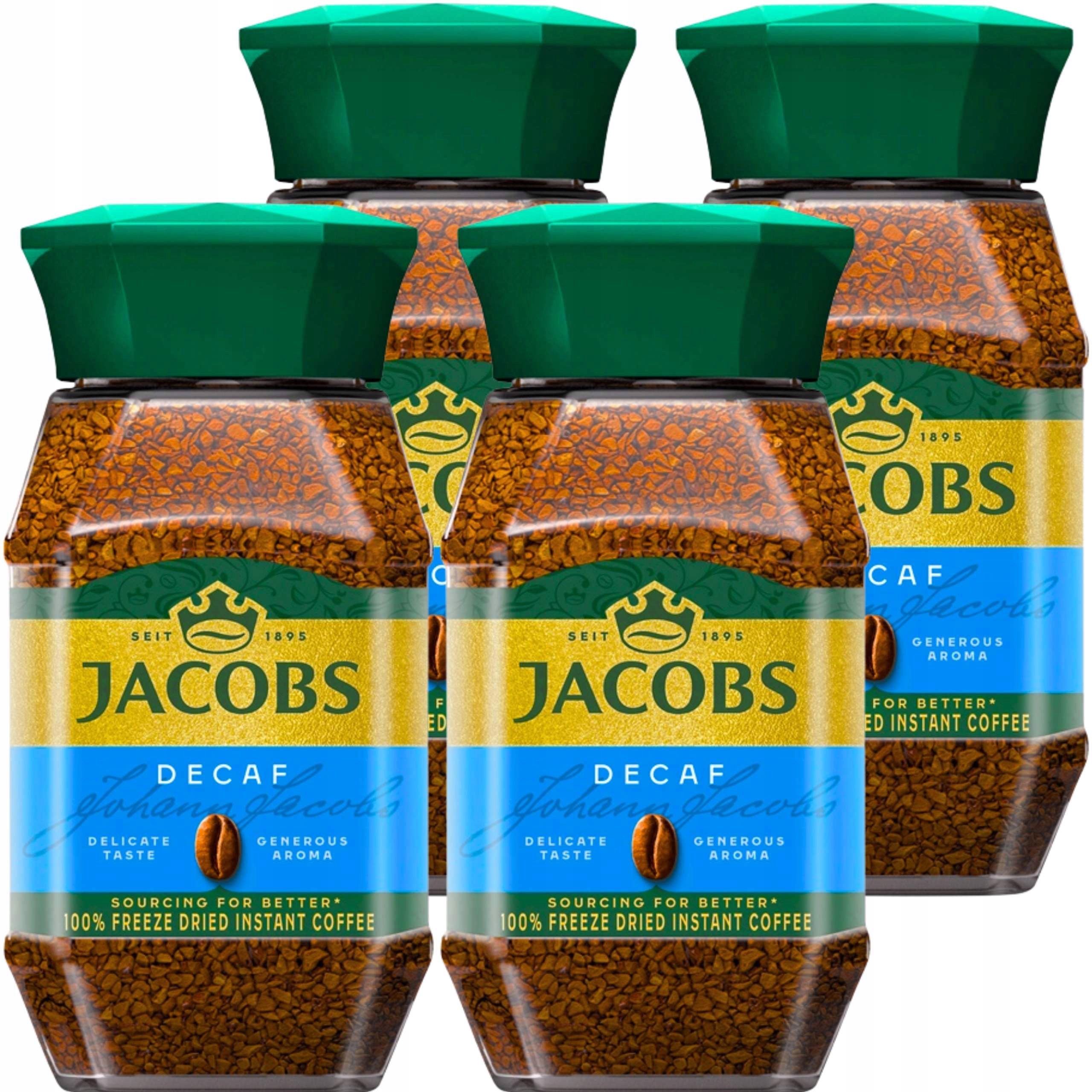 Levně Jacobs Krönung Decaff Káva bezkofeinová, rozpustná, 100 g x 4 kusy