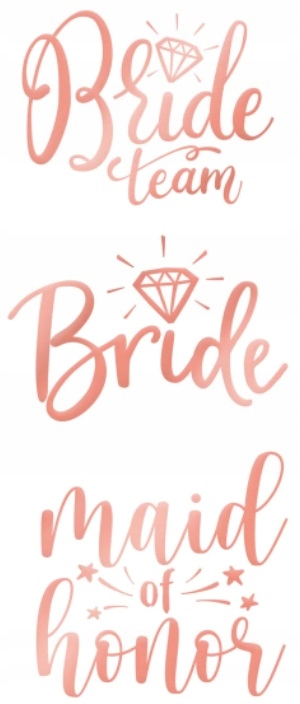 

Tatuaże Bride Wieczór Panieński Rose Gold 13 Sztuk