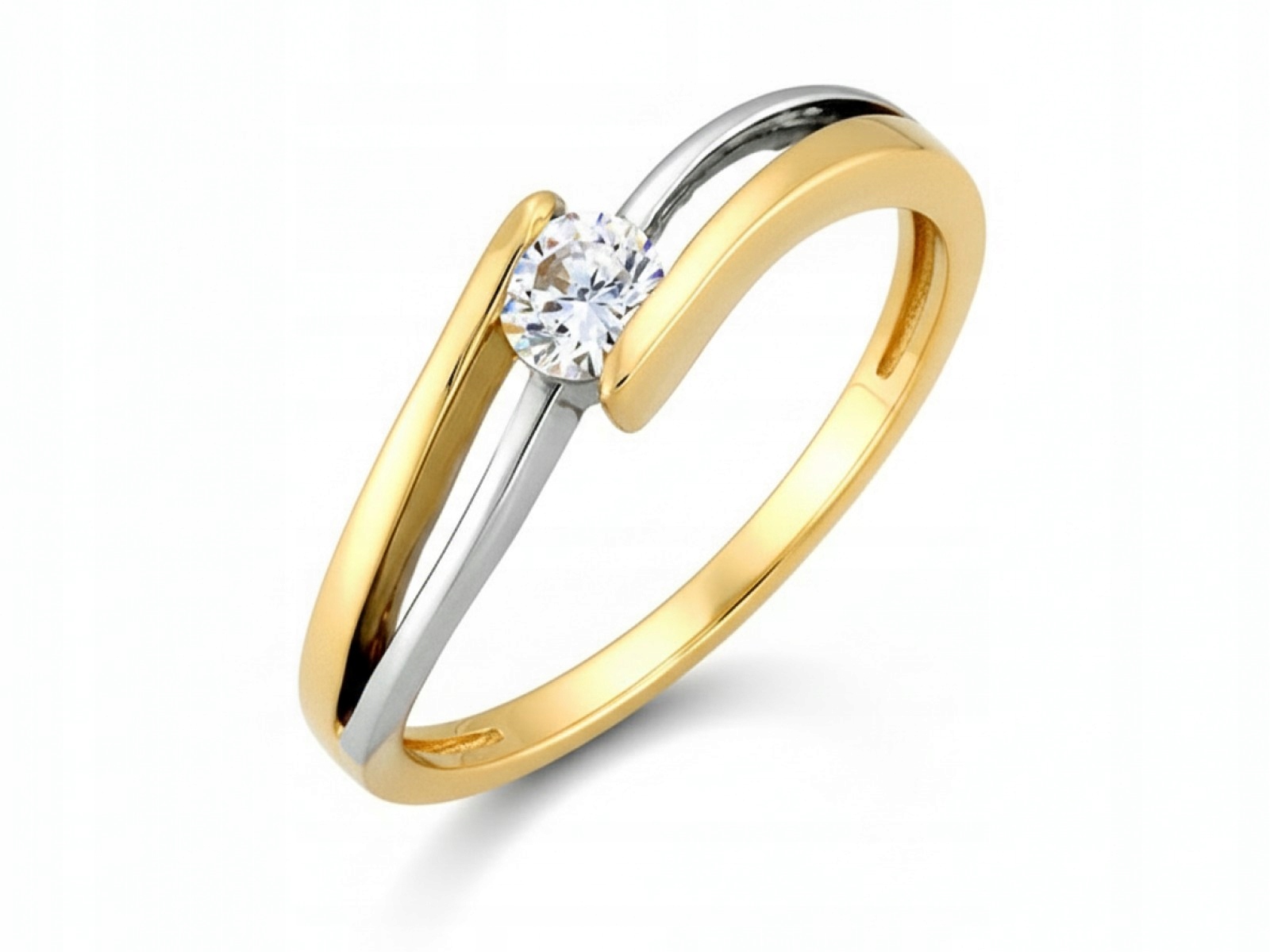 Krásný prstýnek 585 s Zirkony r17 Bílé Zlato 2.46 g