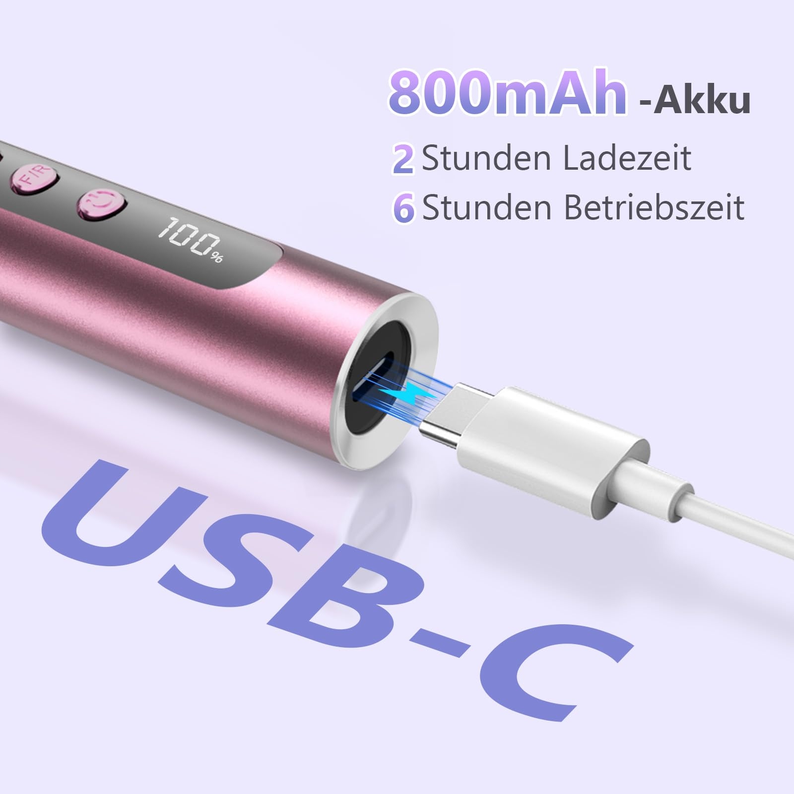 POFIBO Frezarka Bezprzewodowa 35000 RPM Do Żelowych I Akrylowych Paznokci — miniatura 4