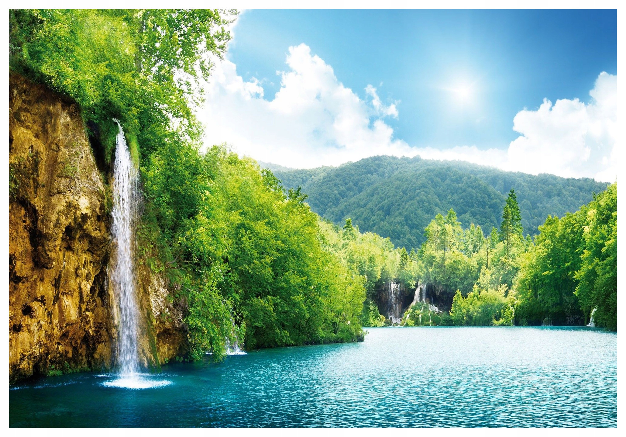 Vliesová fototapeta Vodopád v lese harmonie přírody 416x254 3D lepidlo