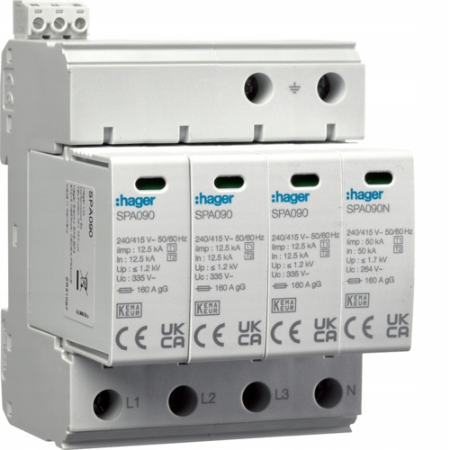 

Ogranicznik przepięć 4P SPA931 T1+T2 Hager Nowy