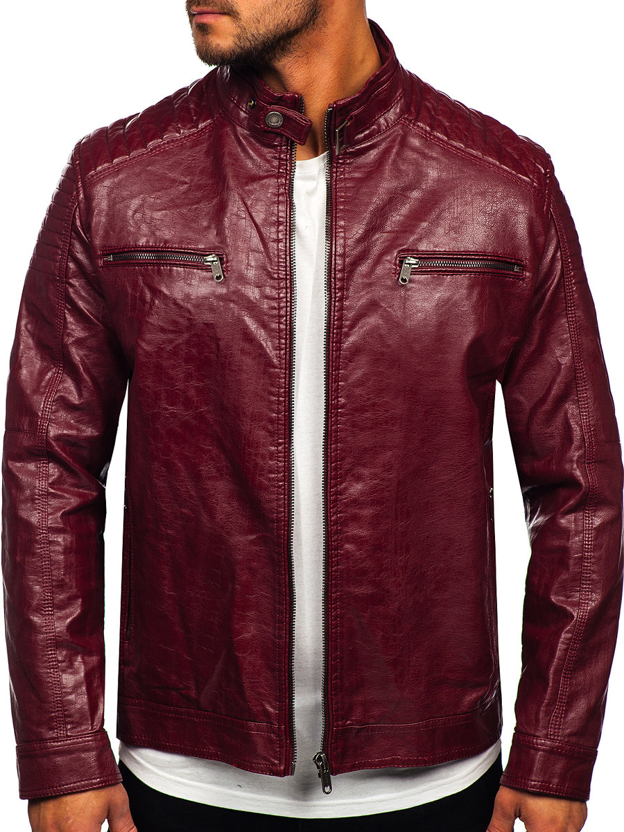 Kurtka Skórzana Biker Bordowa 2003 DENLEY_3XL
