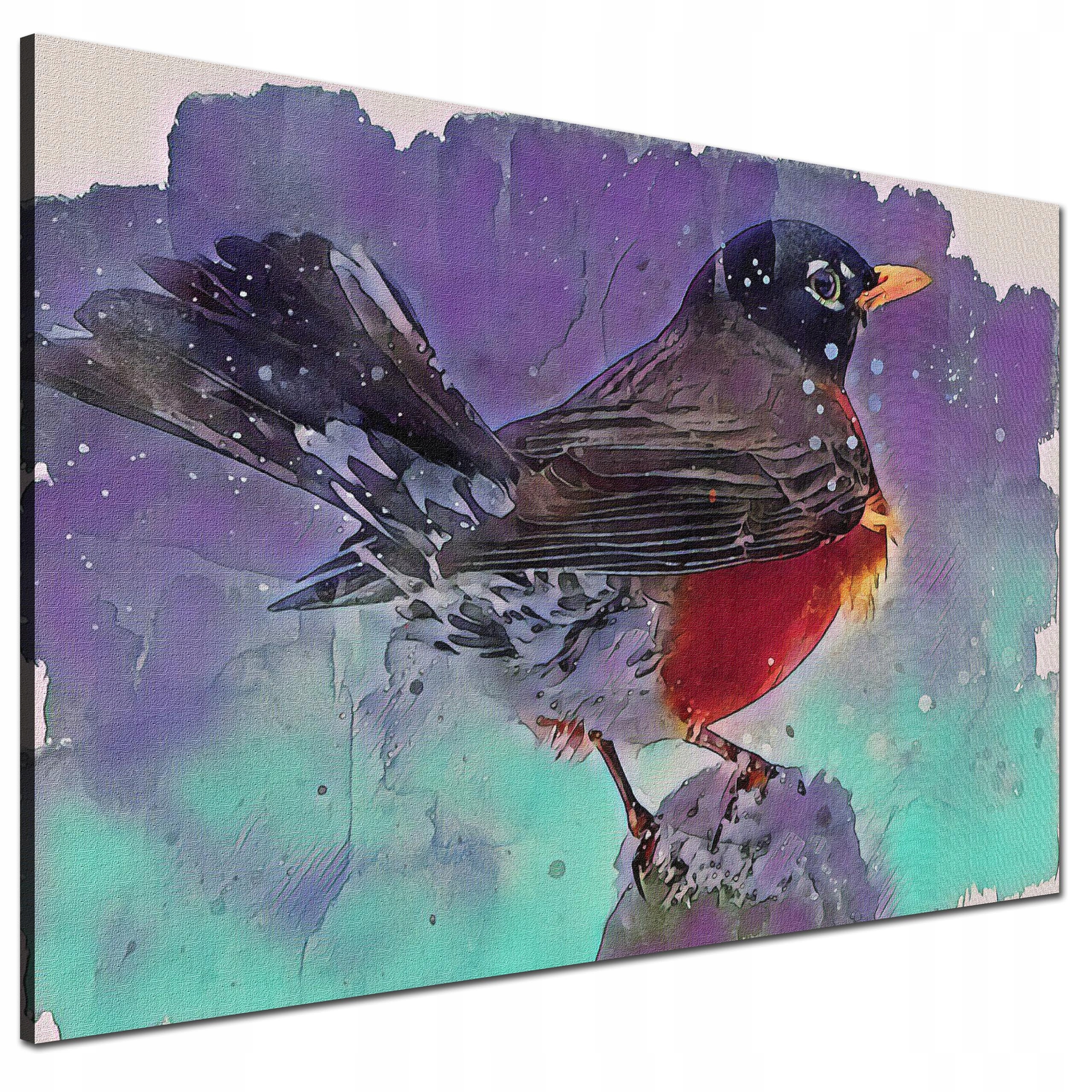 

Nowoczesny Obraz Barwny Ptak Na Ścianę