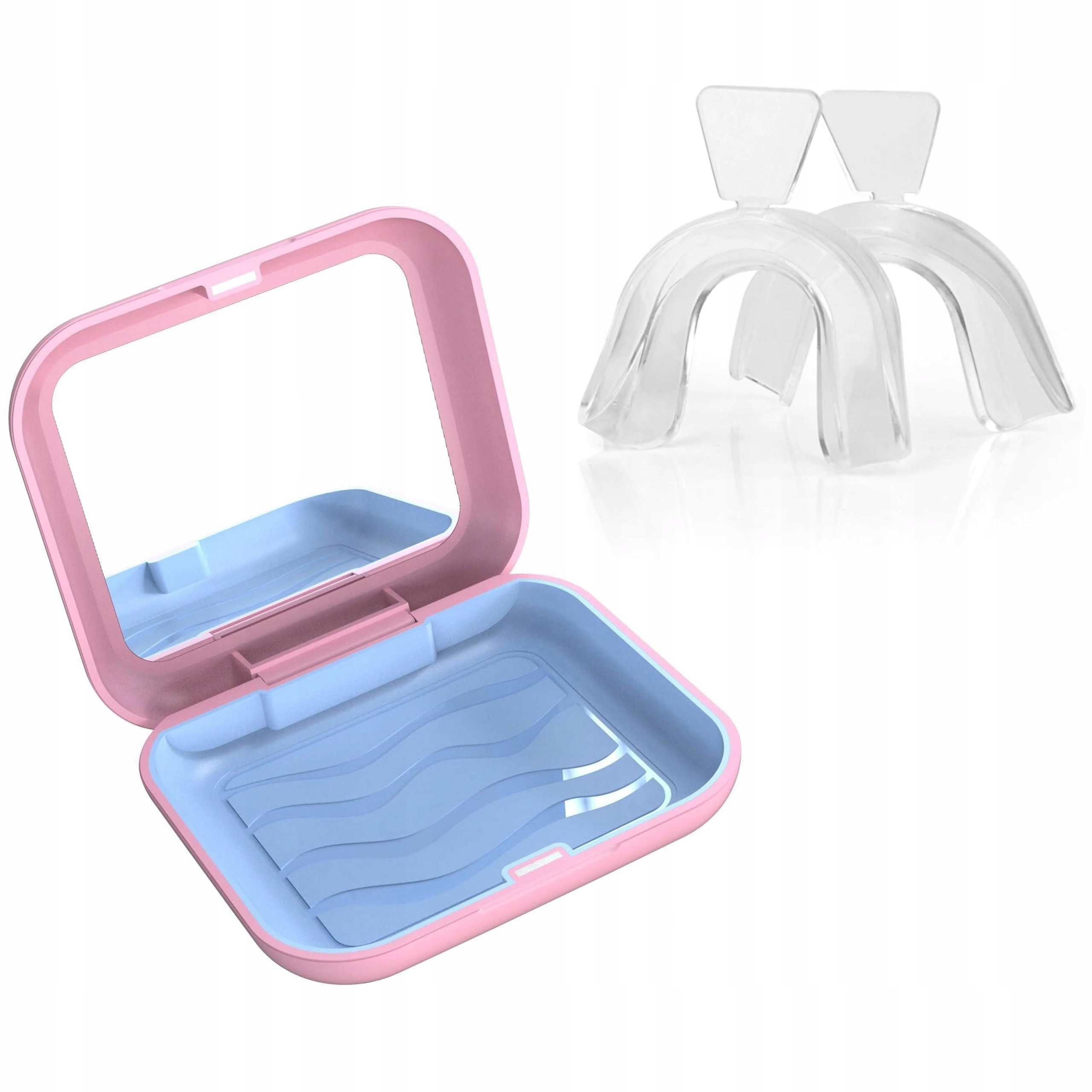 2x Premium Szyna Relaksacyjna Na Bruksizm Zgrzytanie Pudełko Z Lusterkiem