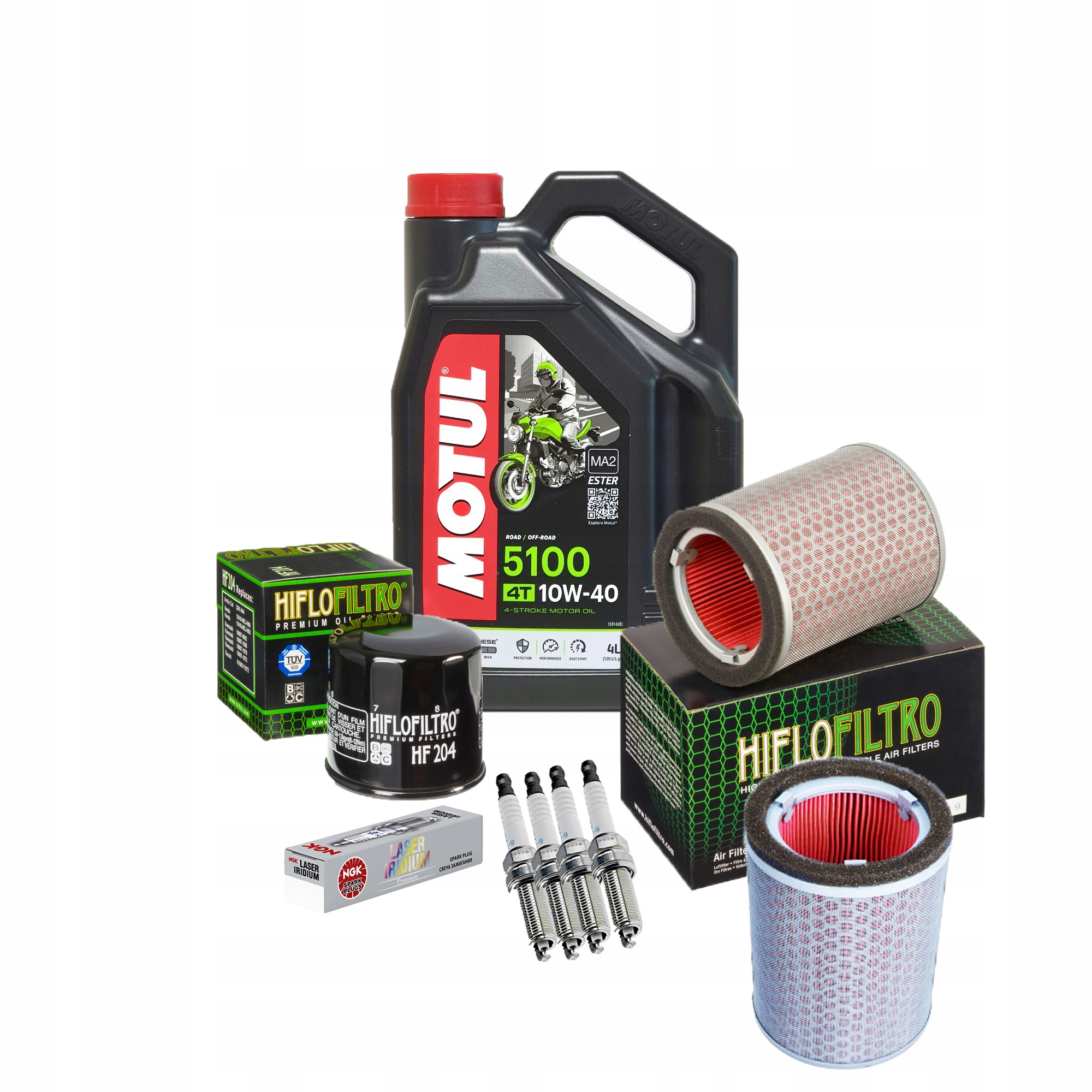 Olej do HONDA CBR 1000 SC57 Motul 5100 10w40 Filtry Świece NGK