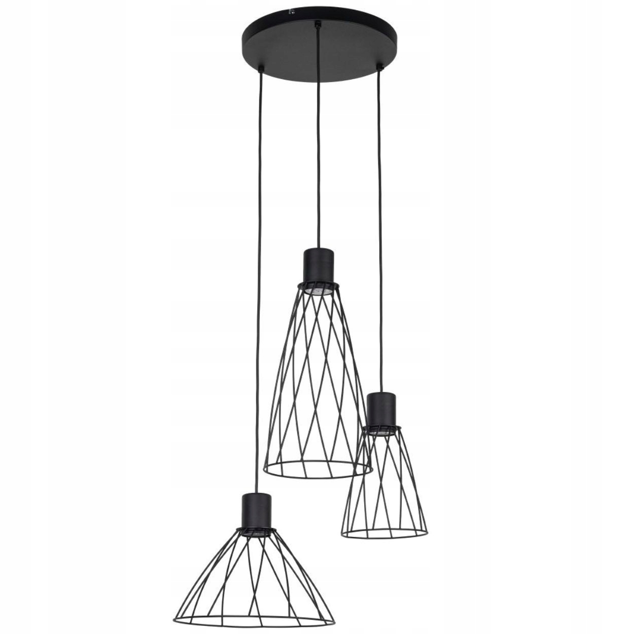 Závesná lampa Modesto čierna 3xGU10 koleso Moderné Osvetlenie Pracovne