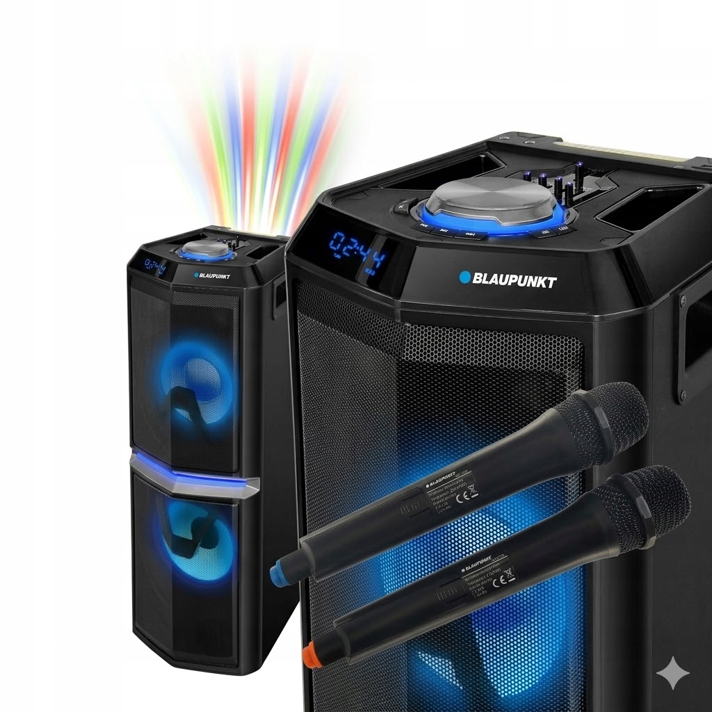 Aktívna kolóna Blaupunkt PS10DB PartyBox 2x Mikrofón Pilot Bt Usb karaoke