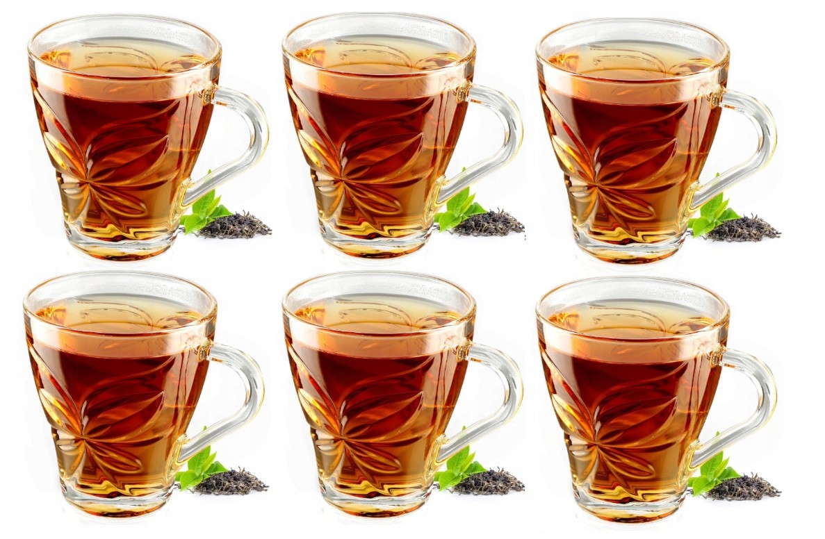 

6x Kubek Szklany Stożek Do Herbaty Kwiat 280ML