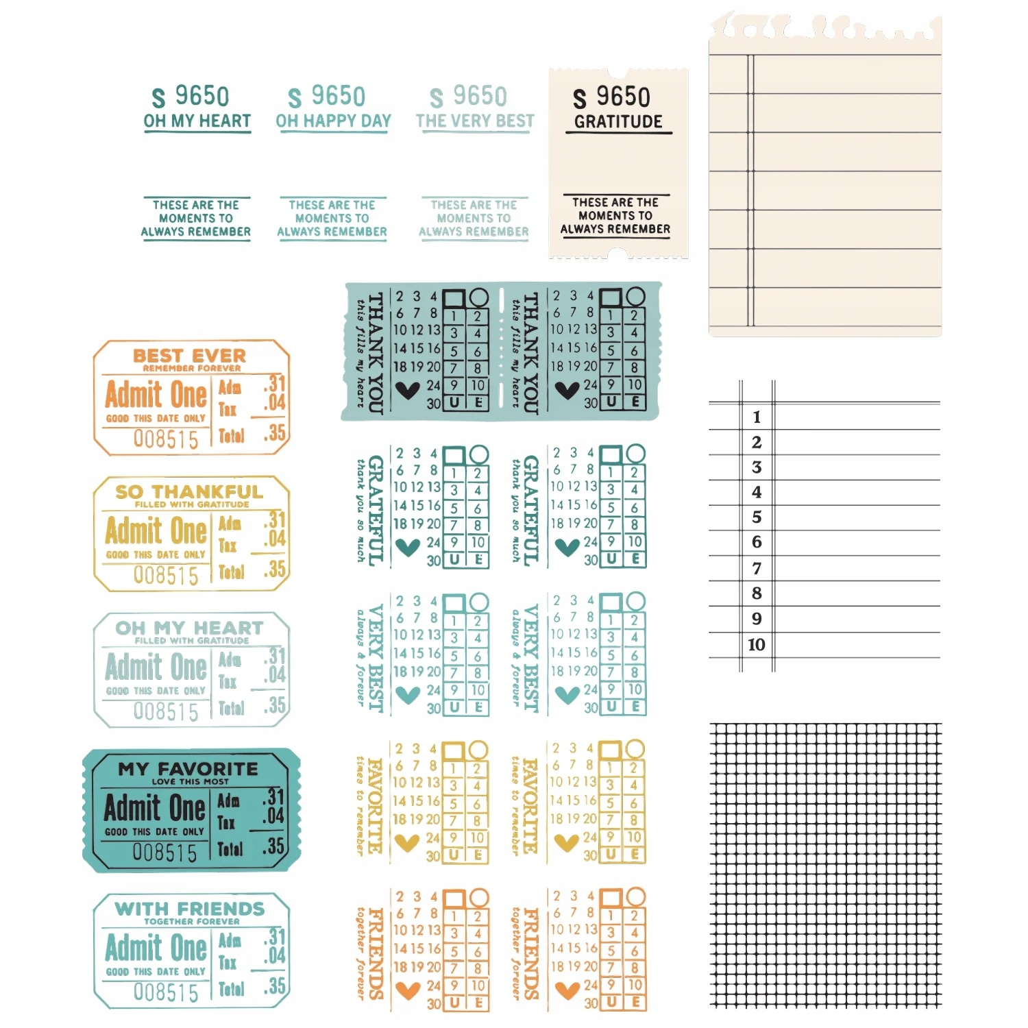 Sizzix Razítko a vykrajovátka A5 Forever Journal Essentials (17+4pcs) (66670