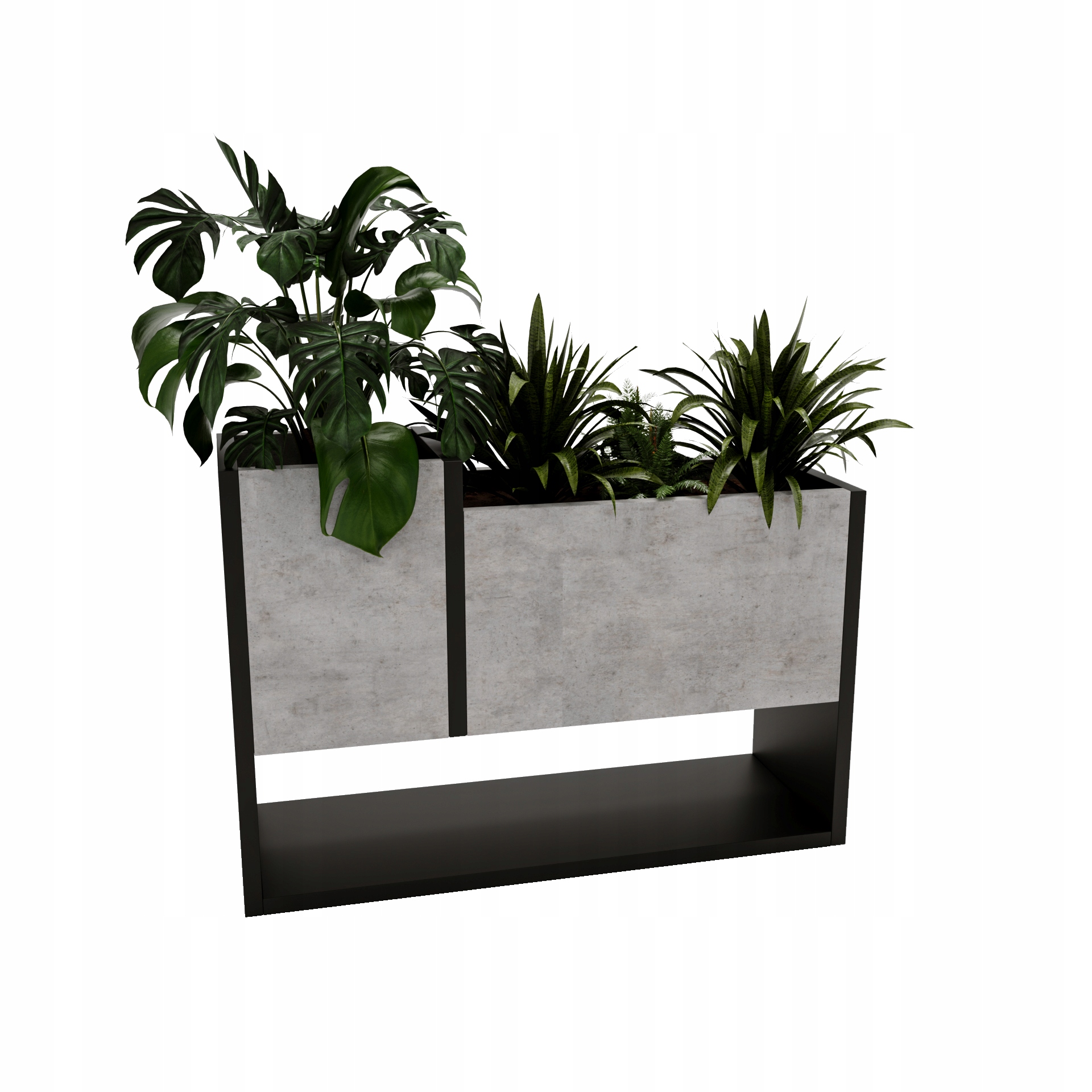 Stojanový květináč Květináč dřevěný loft Beton 45x64,5x22,6