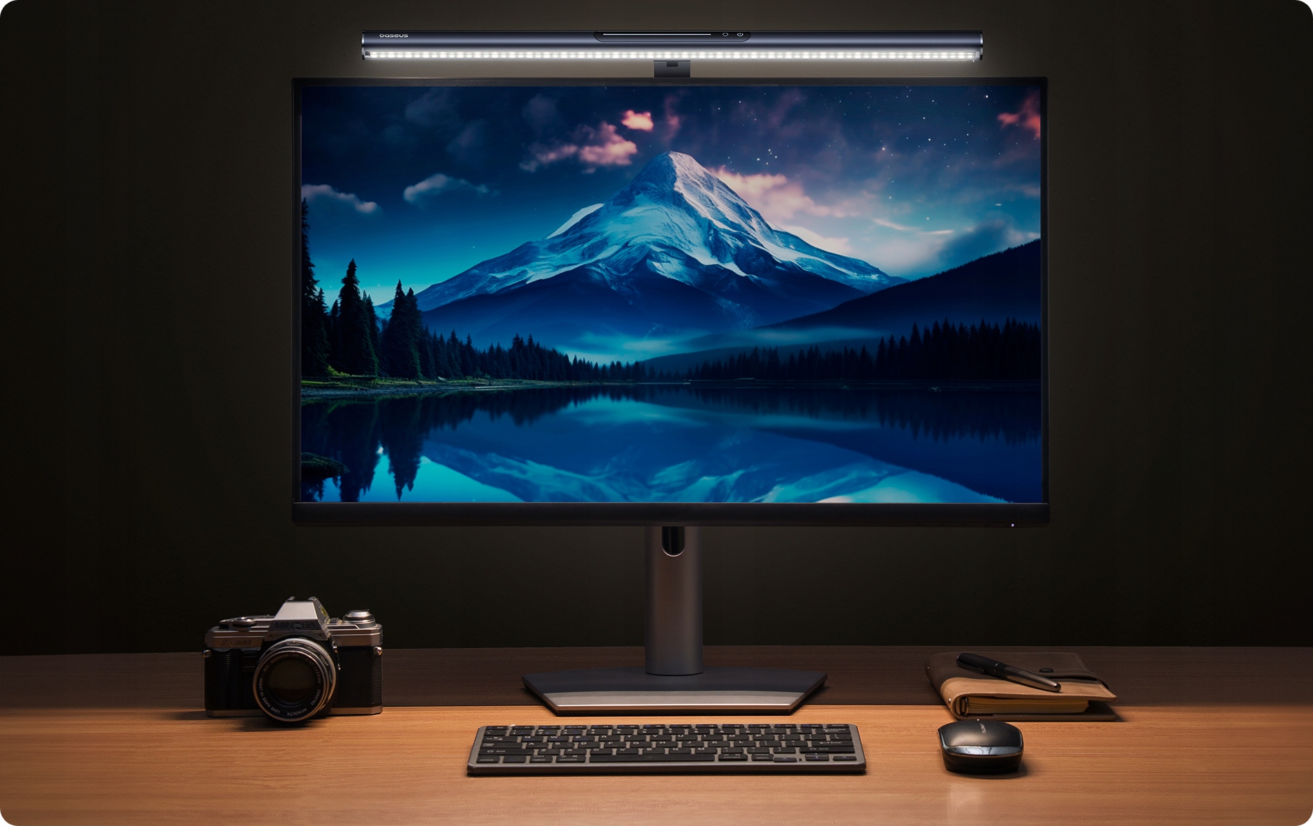 BASEUS I-WOK3 LAMPKA LED DO KOMPUTERA MONITORA REGULOWANA NOCNA MAGNETYCZNA Kolor czarny