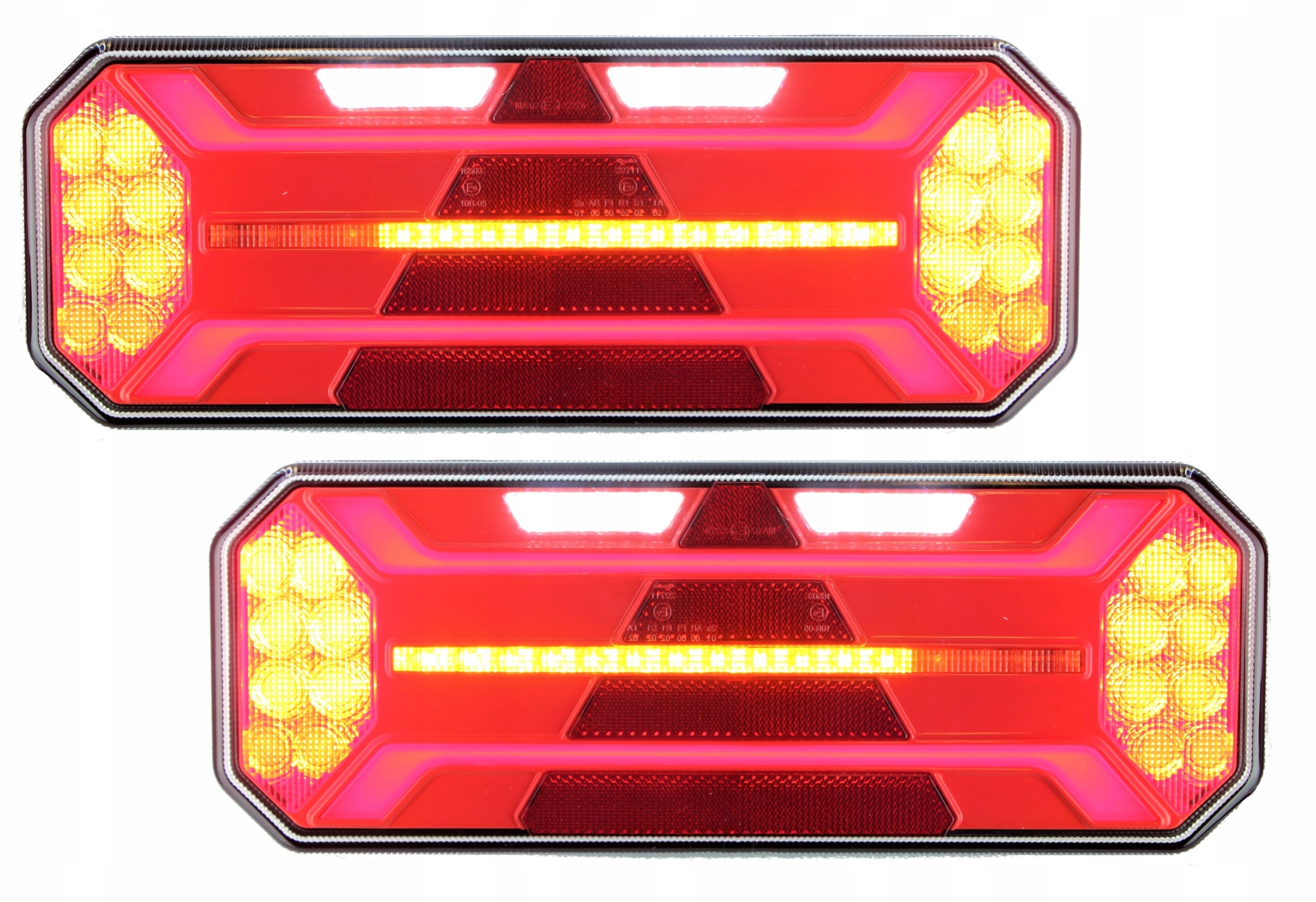 Zadní Led Světla Pro Návěsy 12-24V 5 Funkcí Pár Komplet