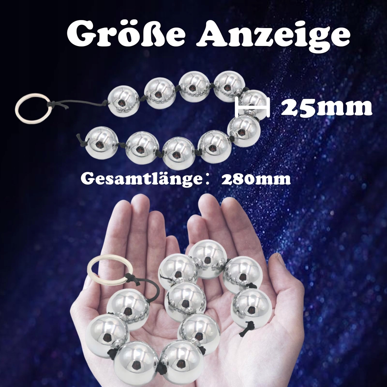 METALL Kulki Analne Zestaw Dla Par Stal Nierdzewna Zabawki Erotyczne — miniatura 3