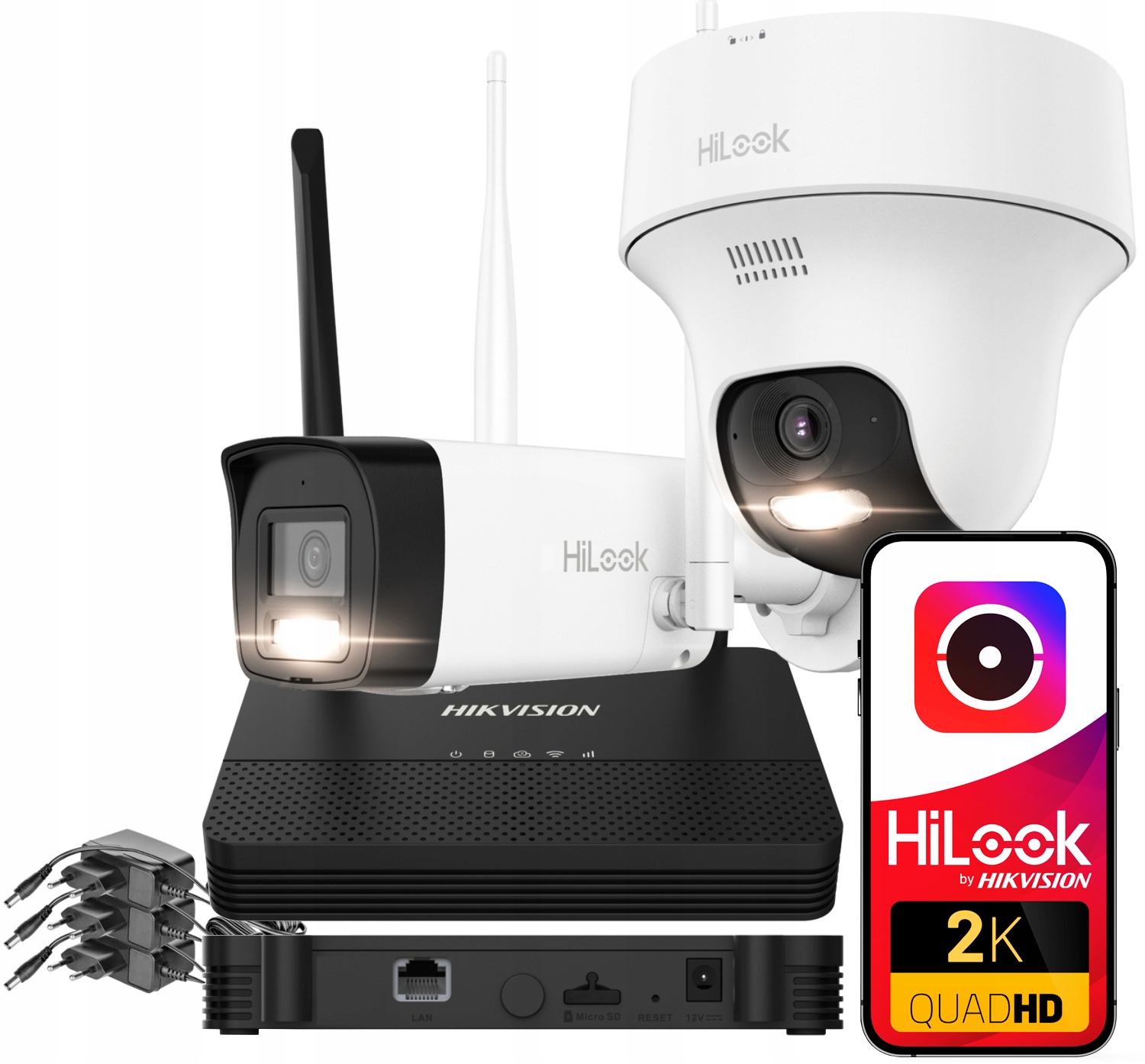 Monitorování WiFi 4MPx 2 Ip kamery HiLook od Hikvision WIFIKIT-BT4-4CH