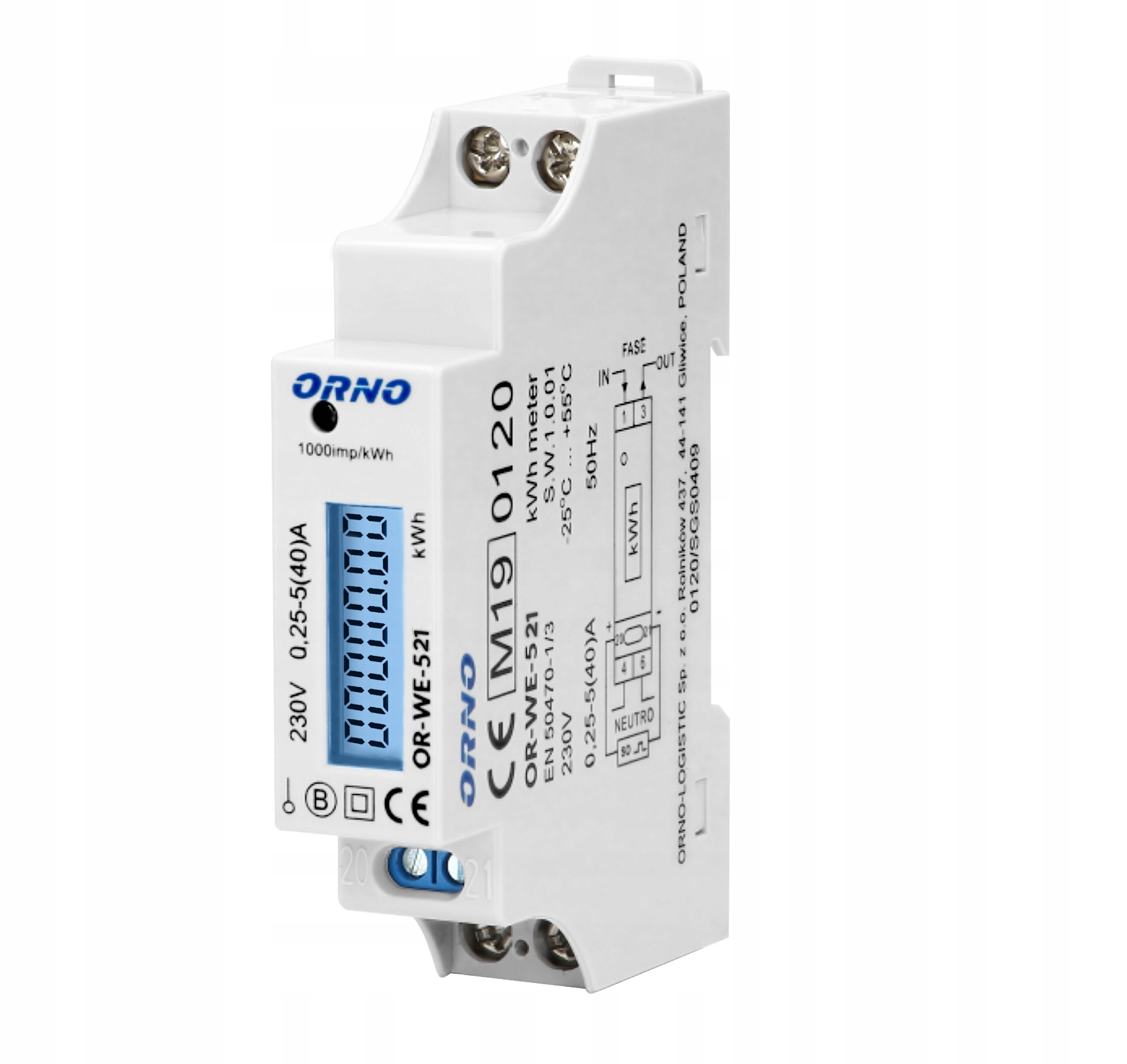 

Licznik Energii Elektrycznej 1-FAZOWY OR-WE-521