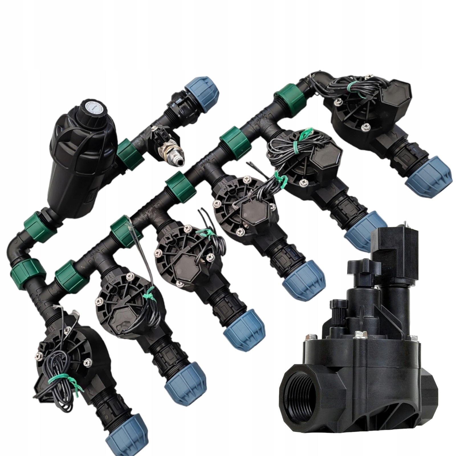 Kolektor Rain Bird Hv 6 sekcji z filtrem i kompresorem RainBird Pe 20
