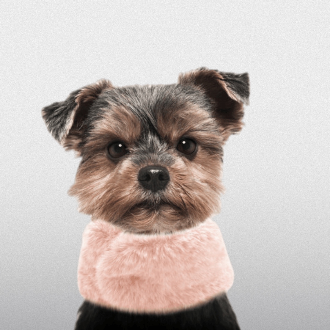 Šátek Pro Psa S Kožešinou Růžový Milk&pepper Jian Snood 38/45 cm