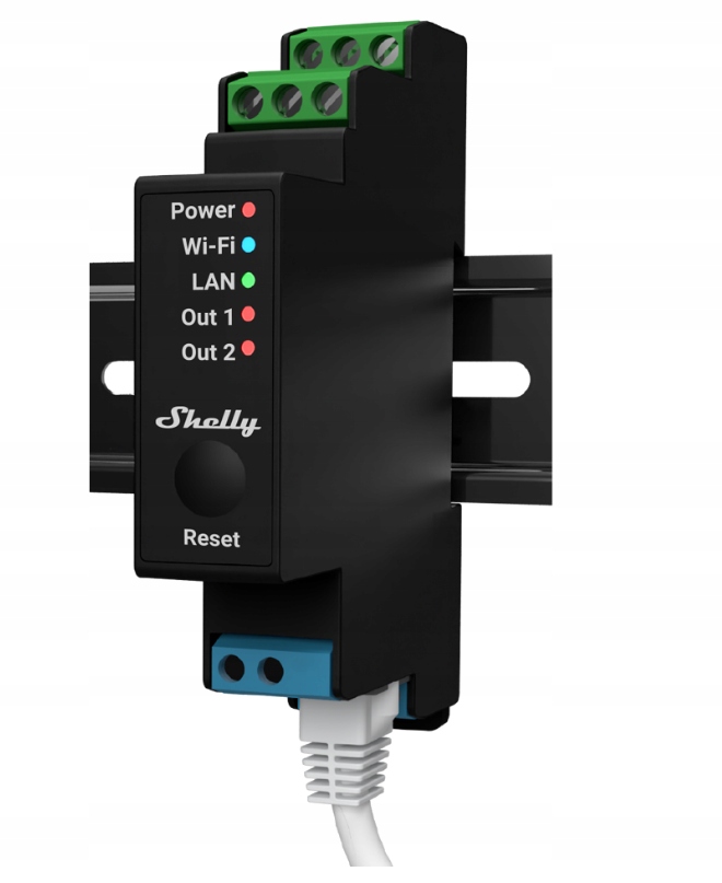 SHELLY Pro 2PM 2-kanałowy sterownik z pomiarem mocy — 2