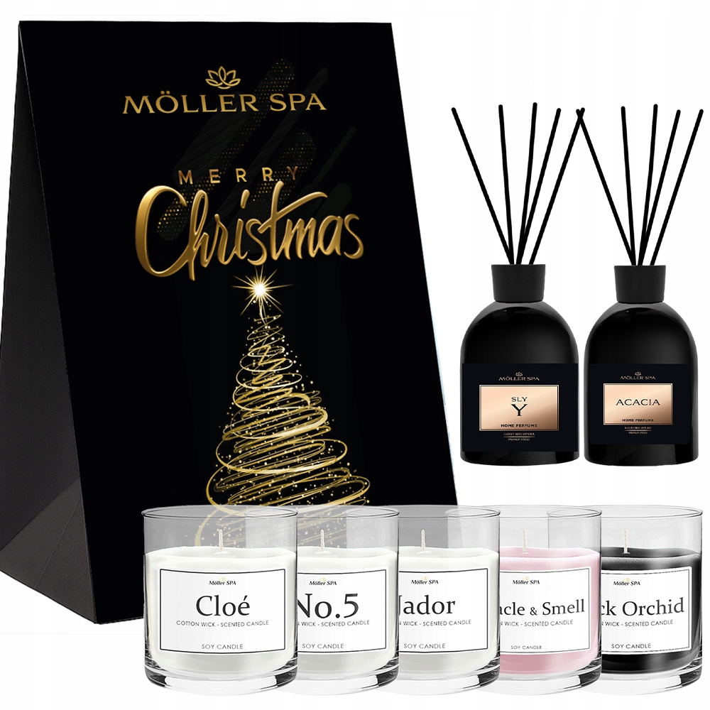 Sada vůní dámských vánočních dárkových košů svíčky a difuzéry