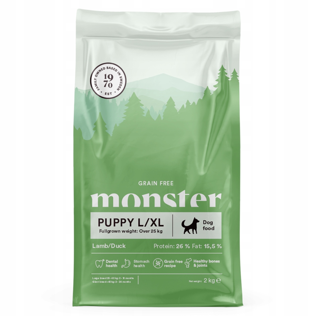 Levně Monster Dog Puppy L/XL 2kg Suché Krmivo pro štěňata s jehněčím a kachním masem