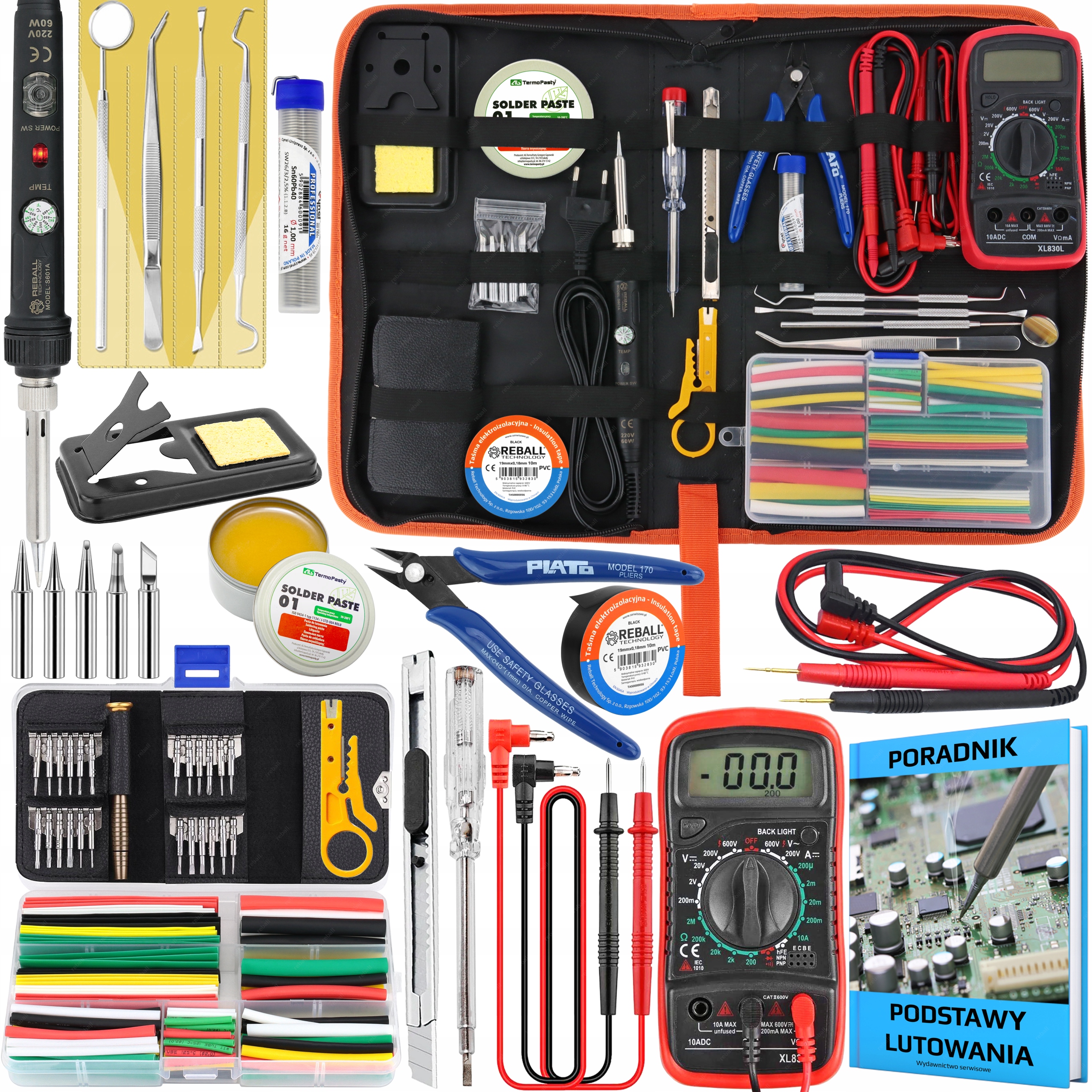 Lutownica Precyzyjna Kolbowa S601A 60W Z Regulacją Temperatury Zestaw 49w1