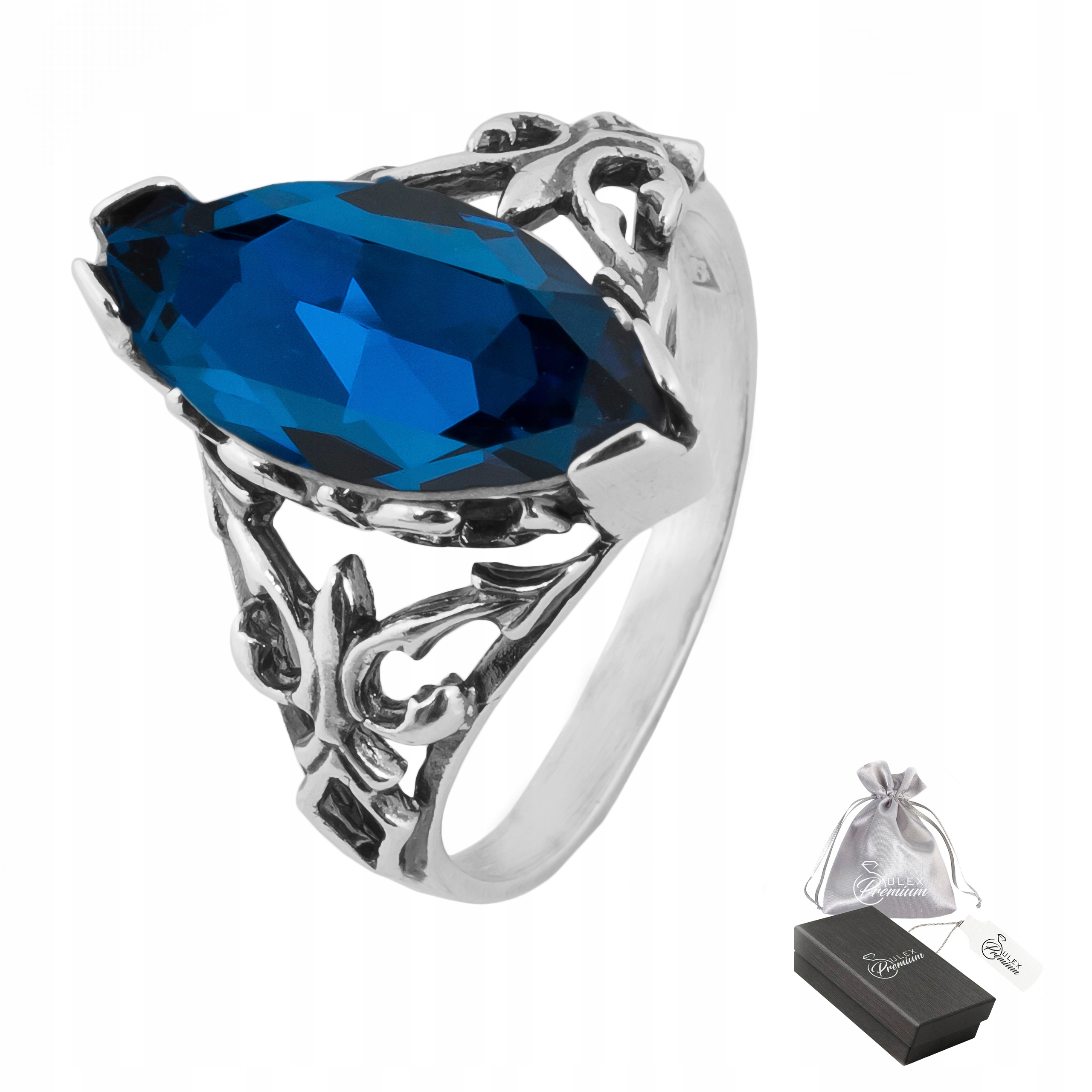 Prstýnek stříbro ryzost 925 Elegantní safírový Křišťál pro ni vel. 23