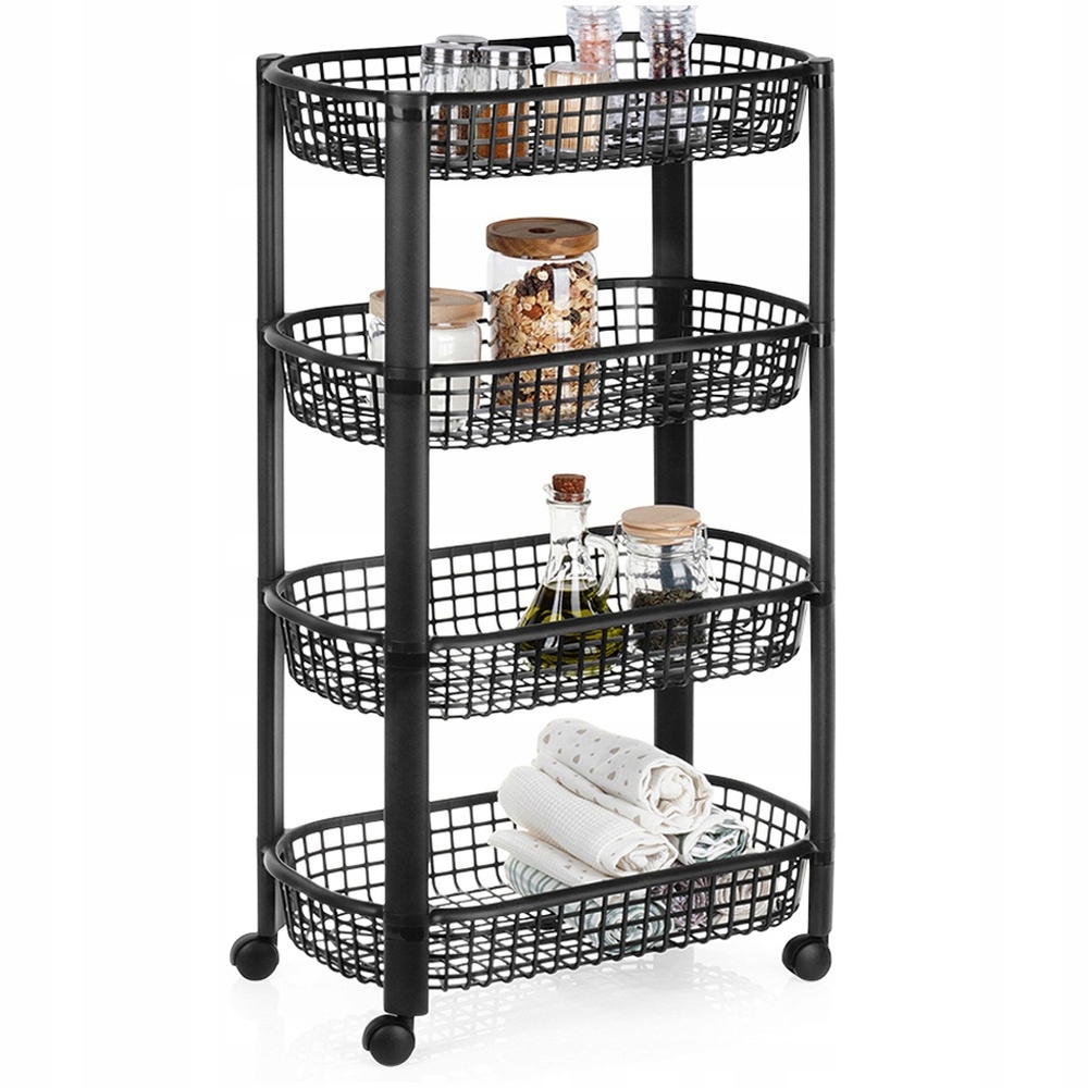 Regál na kolečkách 4-úrovňový 46,5x26x79 cm