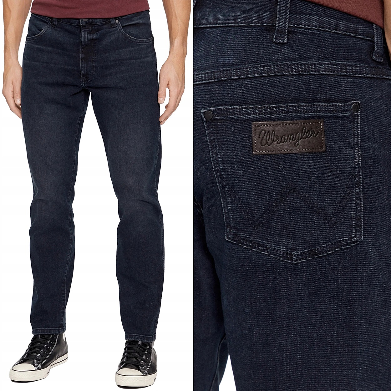 Wrangler Larston slim Travis přiléhavé modré džínové kalhoty W33 L34