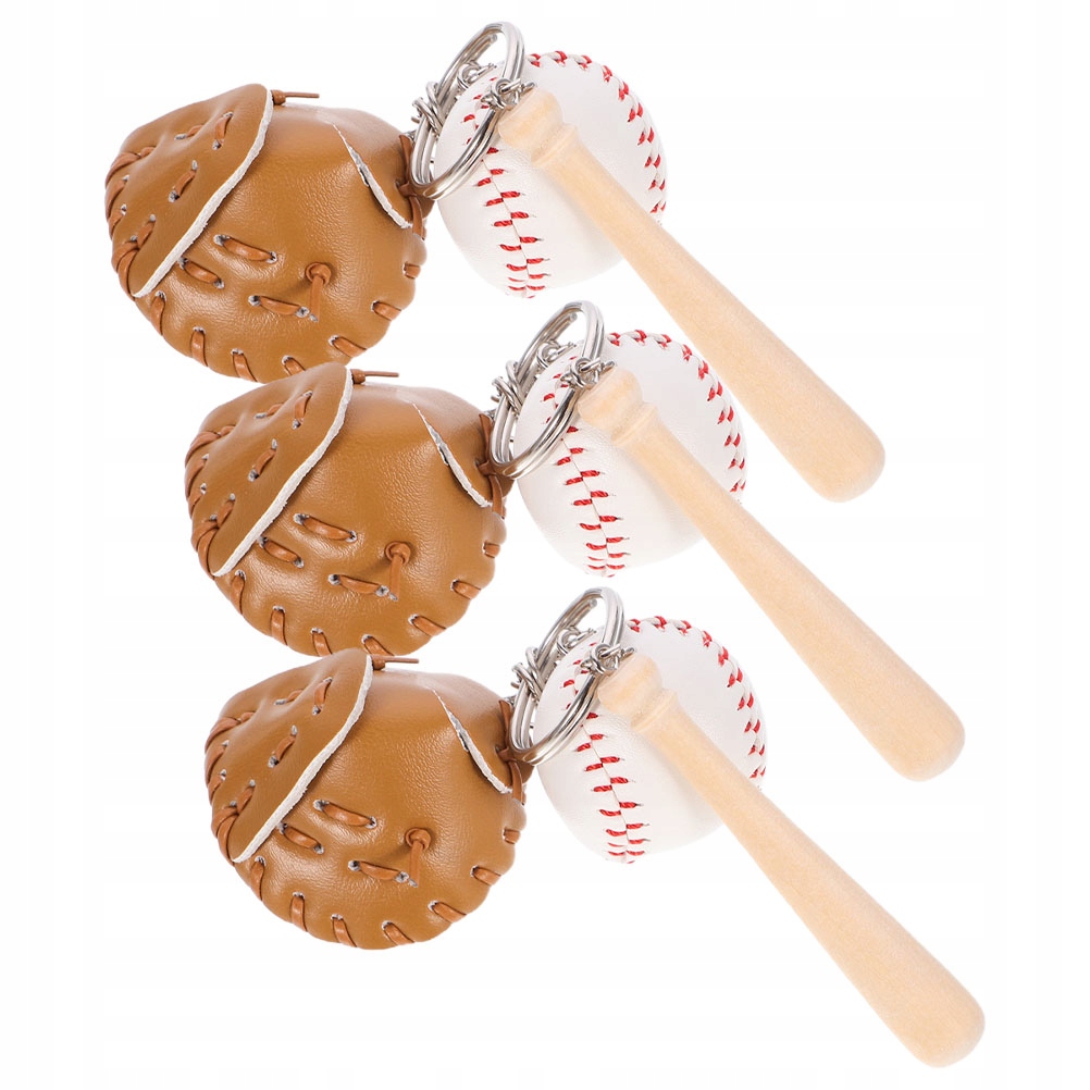 3 Szt. Brelok Baseballowy Sportowy Na Plecak I Torebkę