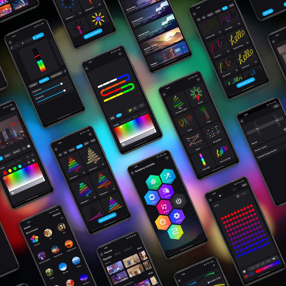 Taśma LED RGBIC 5 m Neon, łańcuch świetlny Pilot IR, Bluetooth, IP65, USB W Marka Interlook