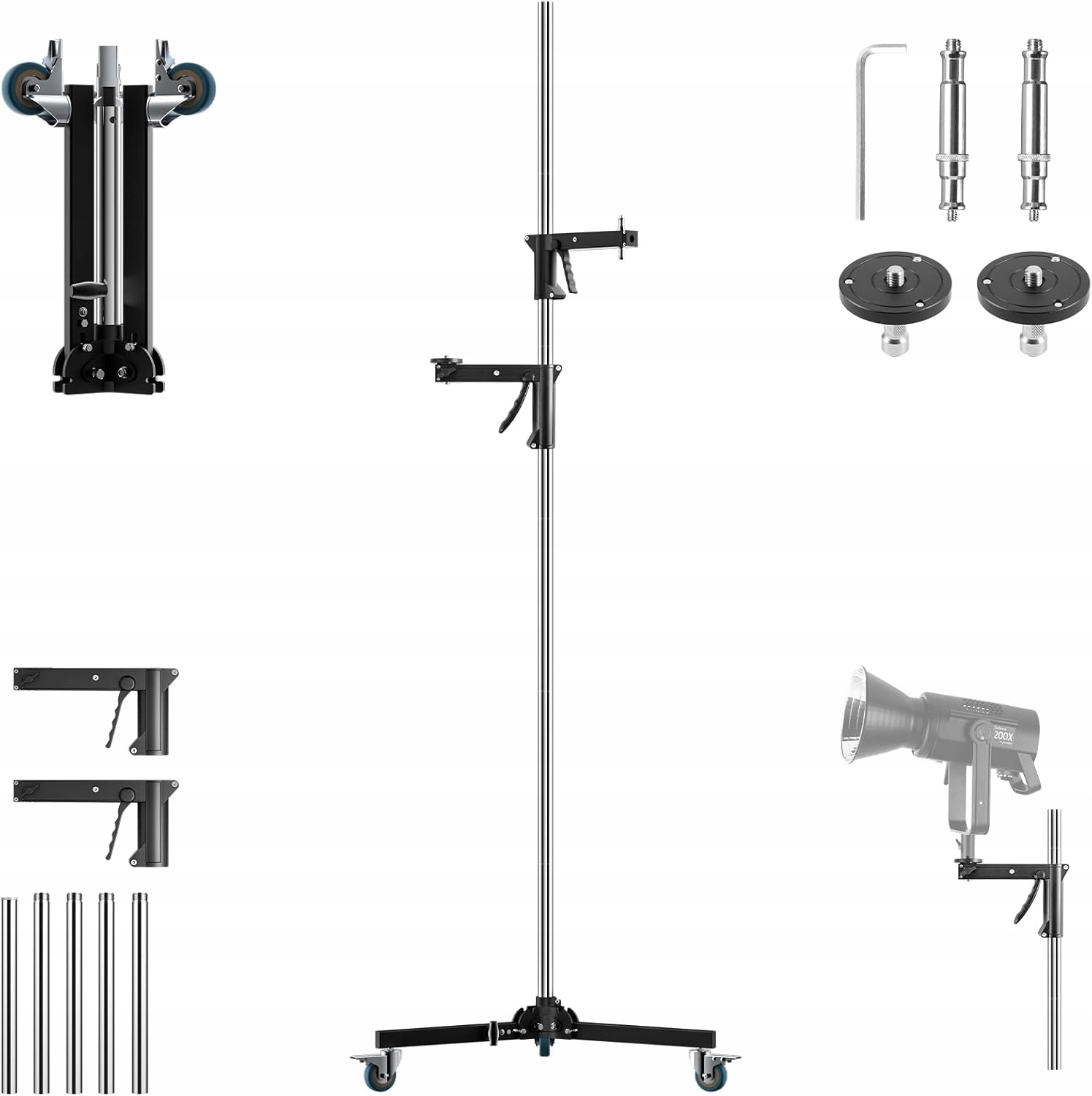 Osvětlovací stativ Selens Heavy Duty 250 cm pro softbox fotografie /t