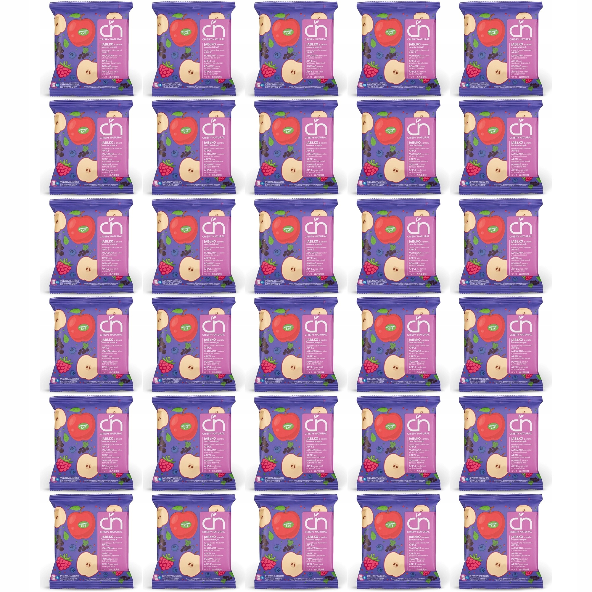 Zestaw Crispy Natural Jabłka o smaku owoców leśnych Suszone 30 szt.