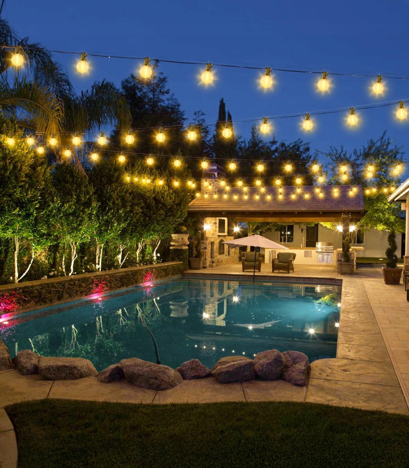 SAEIHGAE Lampa LED Zewnętrzna 30m IP44 Ogród Balkon Taras Party — miniatura 6