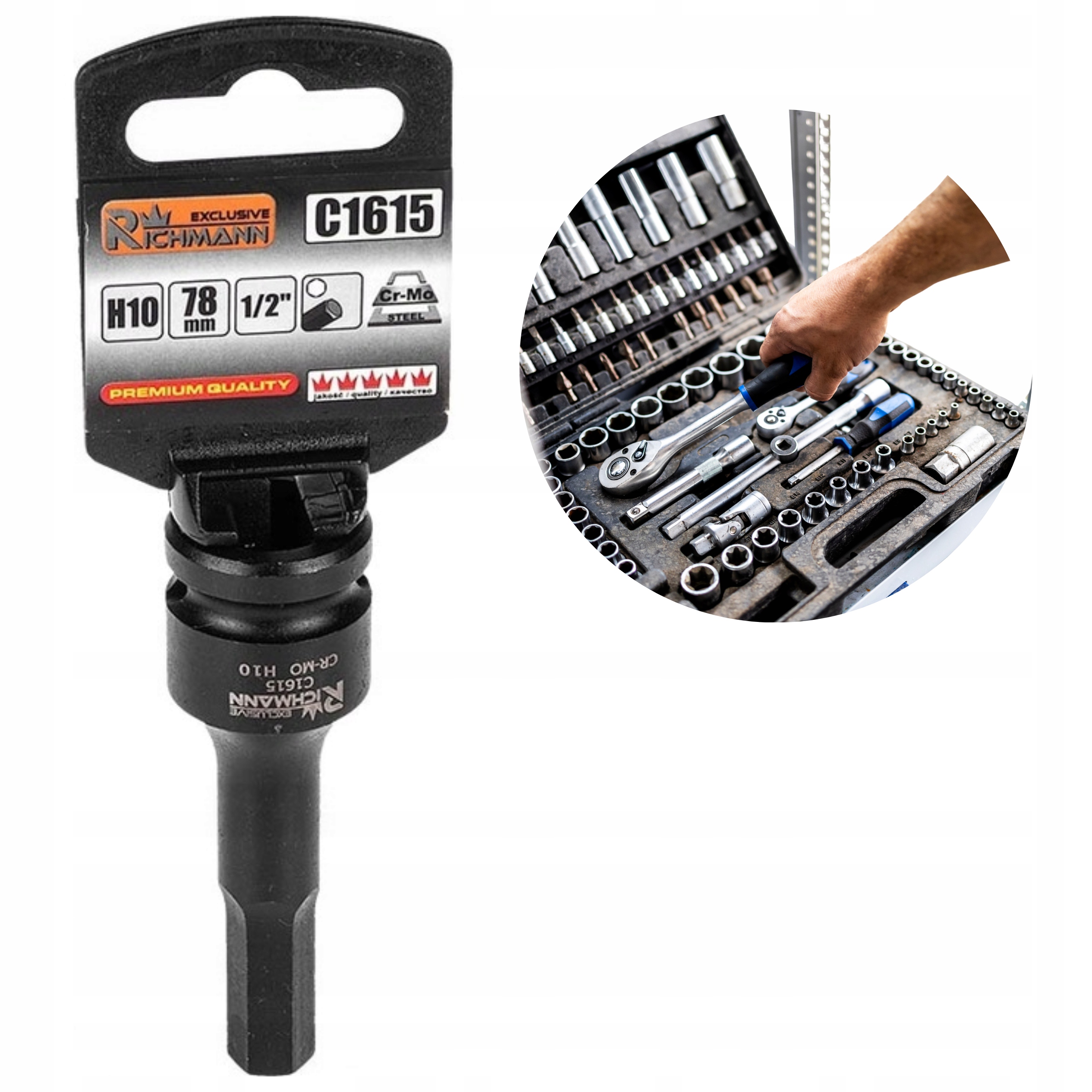 Nasadka Udarowa Na Klucz Klucz Nasadowy Hex Imbus 6MM 1/2'' C1612 Richmann