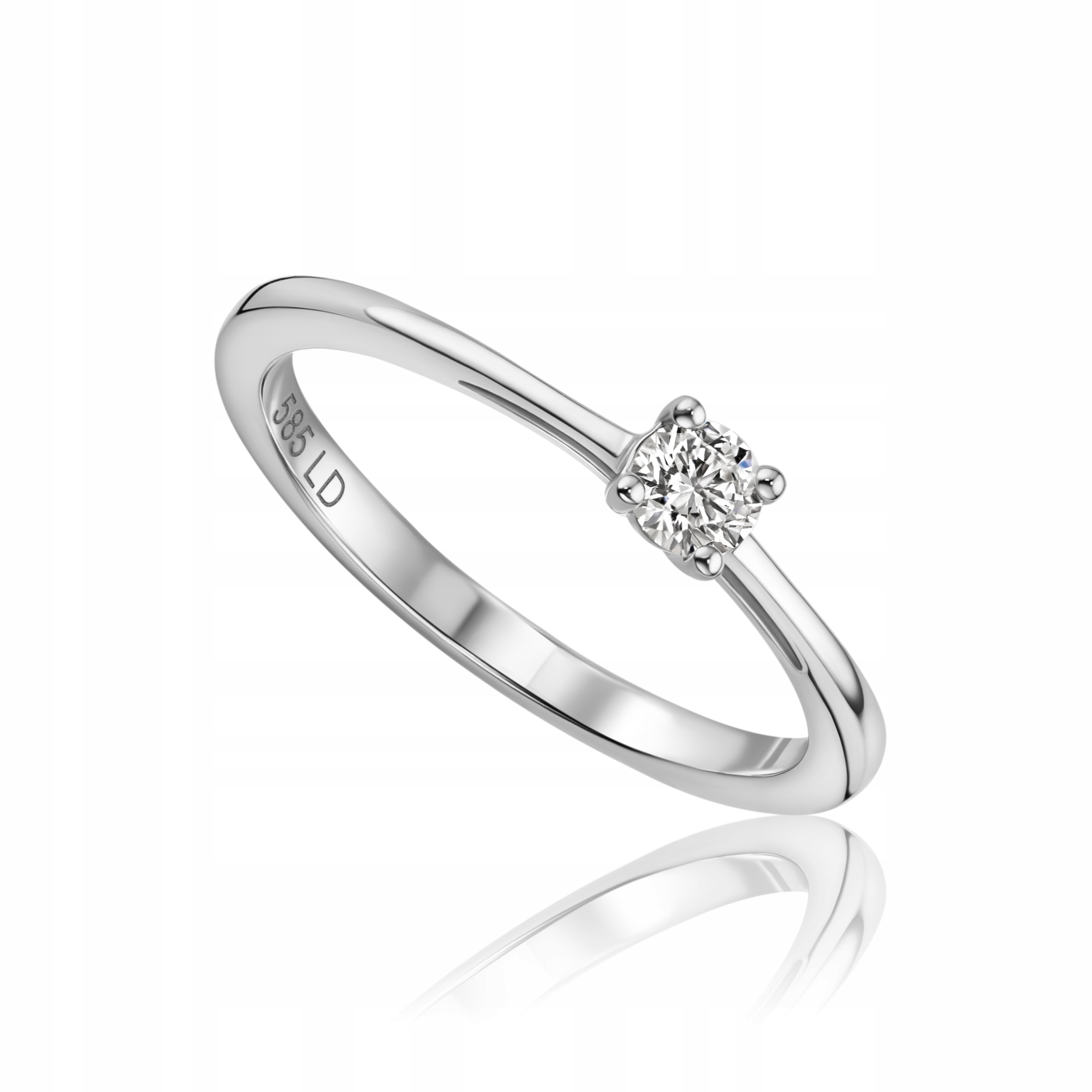 Pierścionek Miore 14KT585 Białe Złoto Zaręczynowy Diament 0,16ct Rozmiar 12