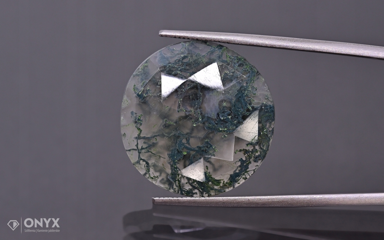 Agát mšice fazetovaná kulatá rozeta fi 21 mm