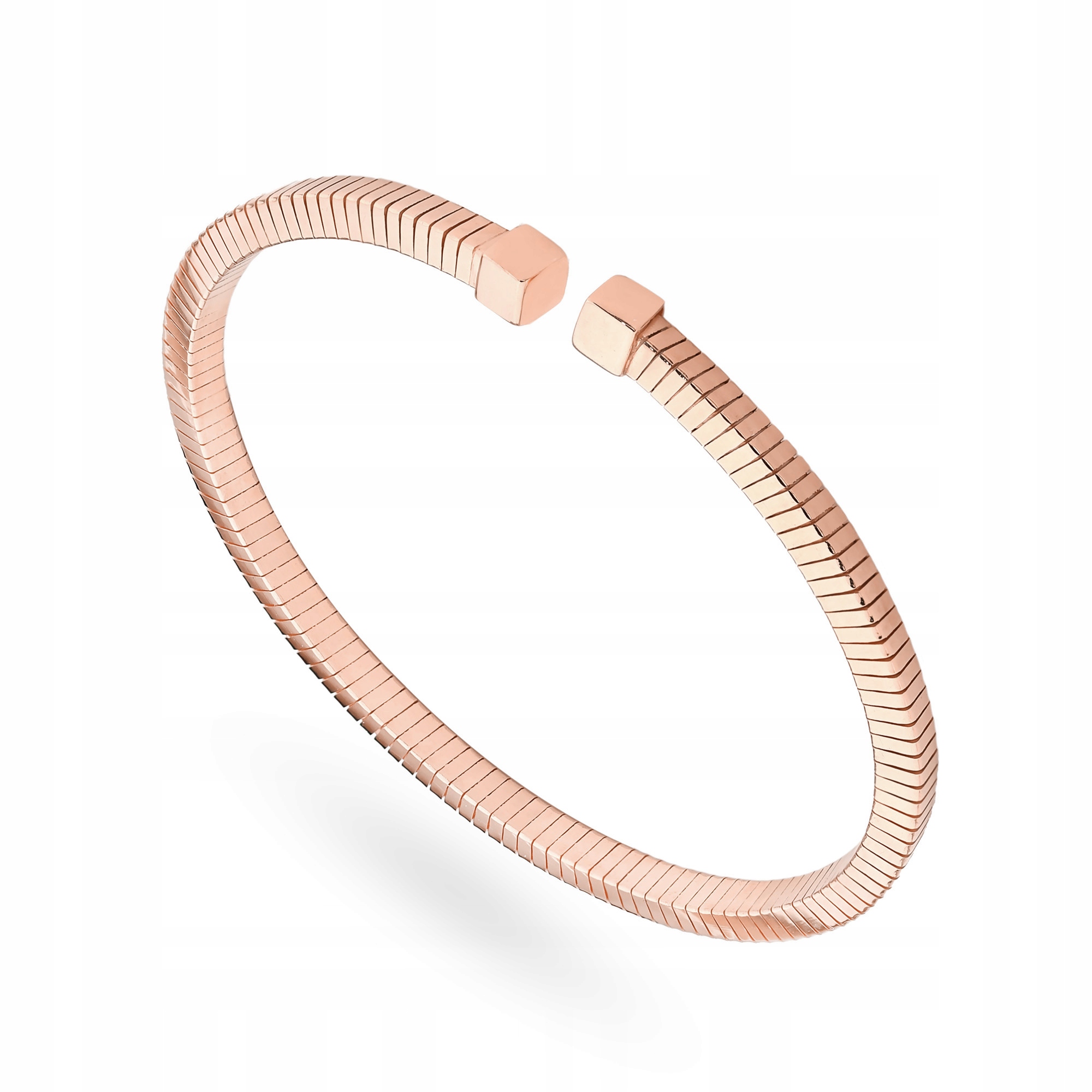 Dámský pevný náramek s hadem z růžového stříbra ryzost 925 Krabička