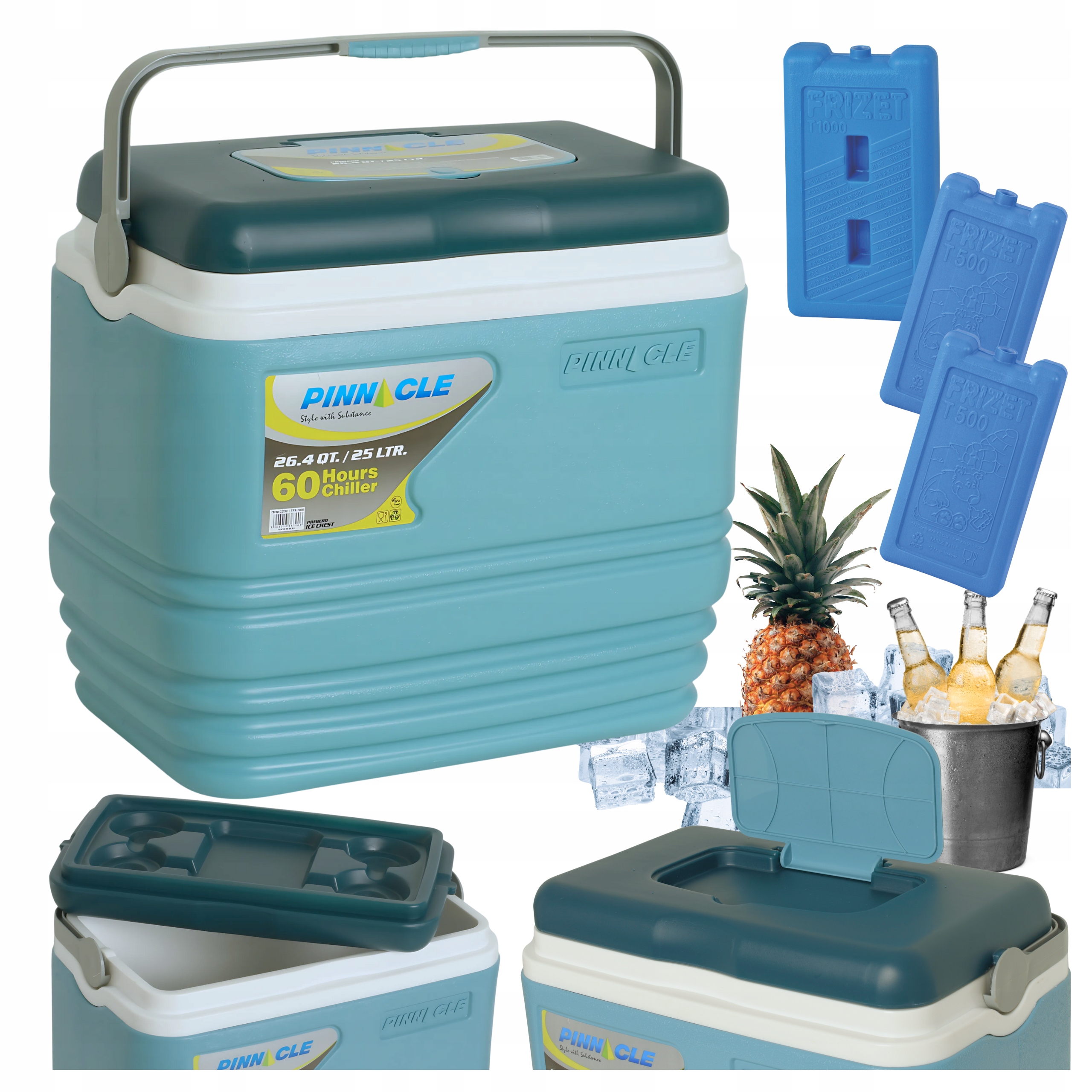 Turistická lednička s rukojetí Pinnacle TPX7006 25L 3 chladicí vložky