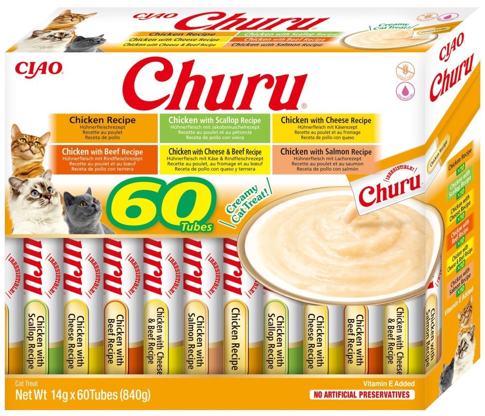 Levně Inaba Cat Churu Varieties kuřecí maso pamlsek pro kočky 60 x 14 g