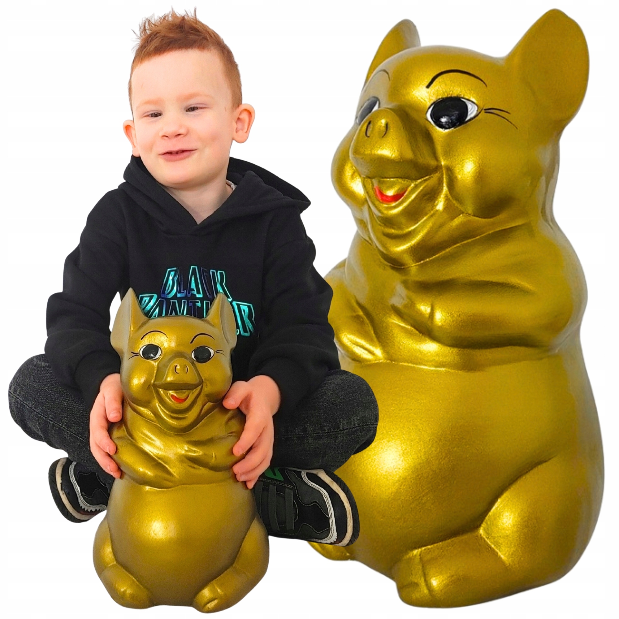 Zlatá pokladnička na rozbití velká XL Bez Otevírání pro chlapce dívky