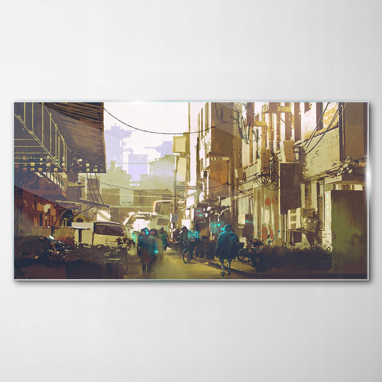 Obraz Sklenený dekor Mestskí ľudia Mesto 140x70