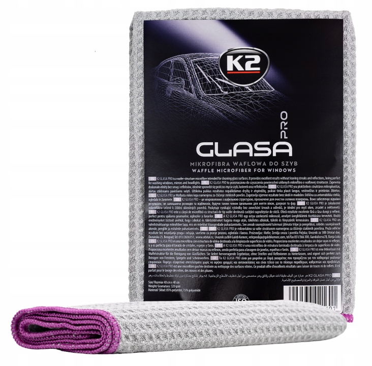 K2 Glasa Pro Waflowa Mikrofibra Do Szyb Efekt Połysku 40 x 40 CM
